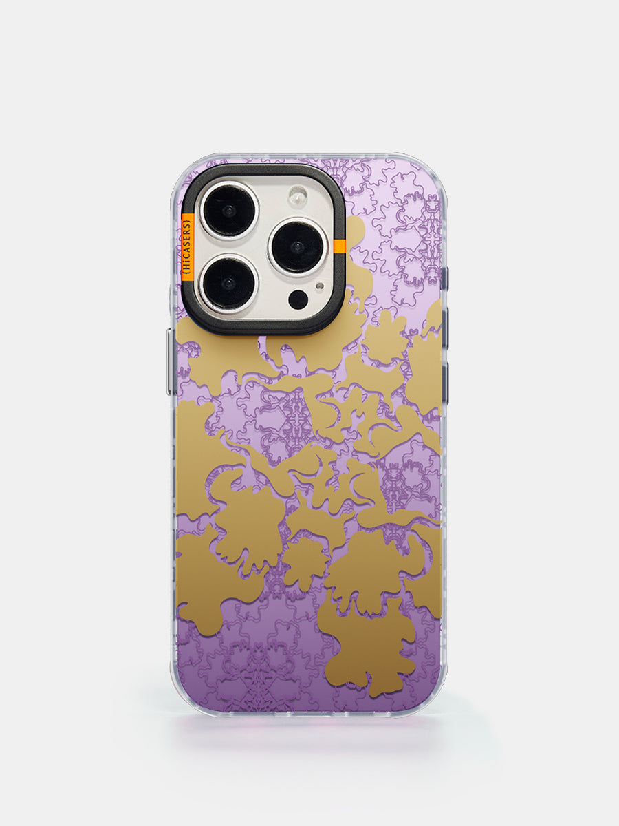 Golden Violet Dancing Flower Phone Case - Trendy Protective Cover for iPhone & Samsung - Perfect for Parties, Gifts & Everyday Use
