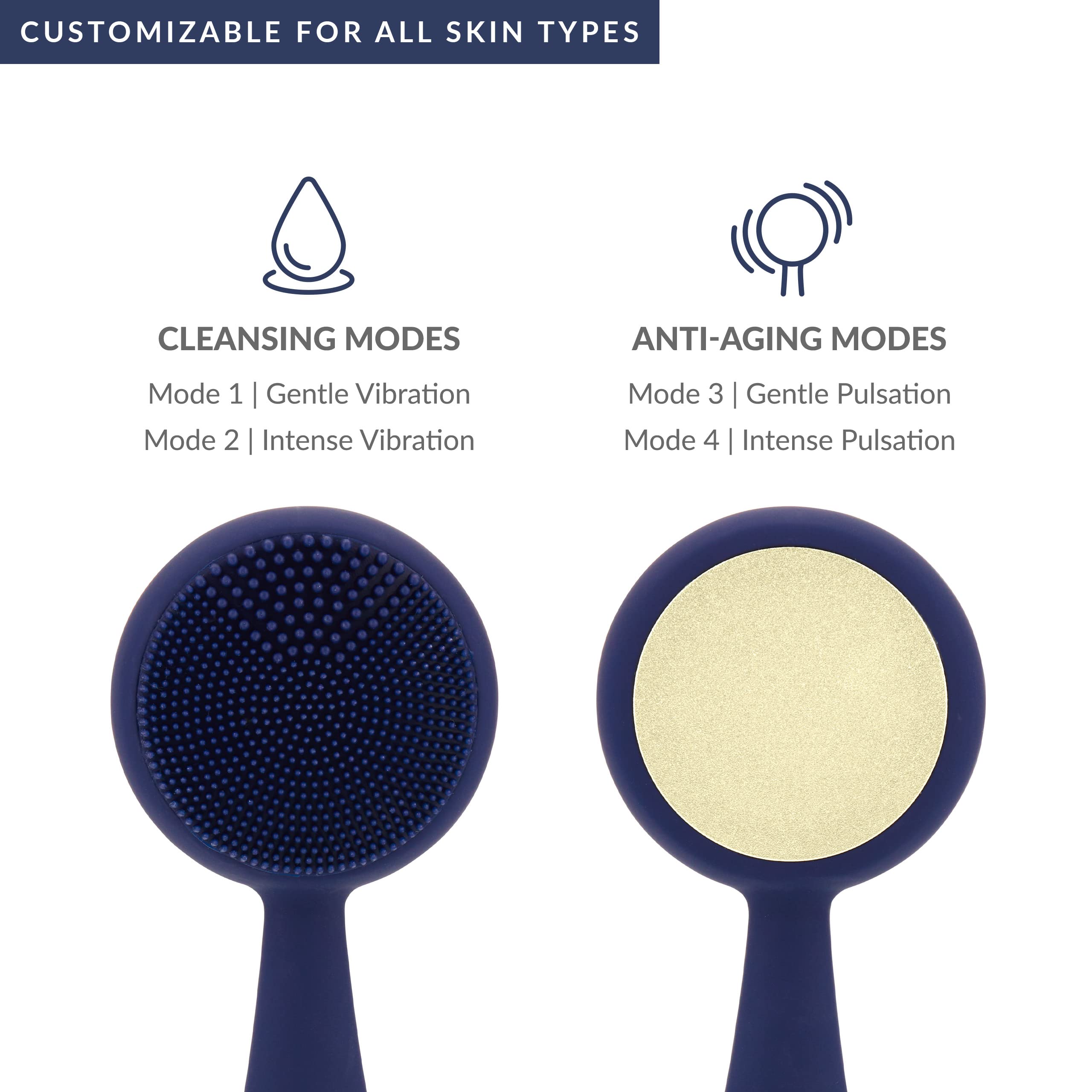 PMD Clean Pro Smart Facial Cleansing Device with Silicone Brush & ActiveWarmth Anti-Aging Massager - Deep Pore Cleanser for Glowing Skin at Home Spa & Night Routine