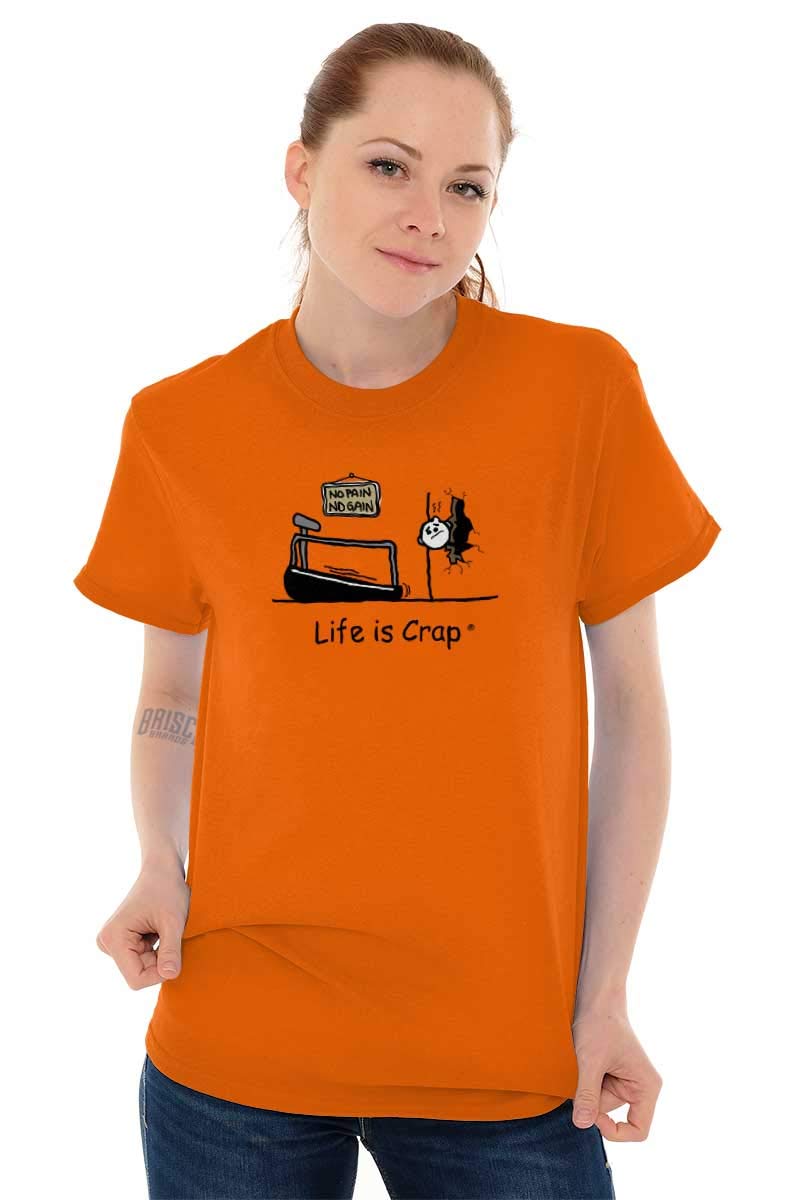 No Pain No Gain Treadmill Workout Graphic T-Shirt for Men & Women - Gym, Running & Fitness Apparel