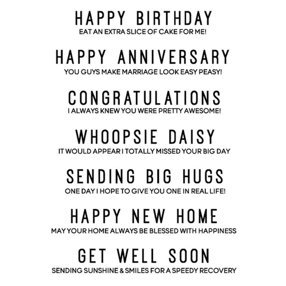 Get Well Soon, Big Hugs, New Home, Birthday, Anniversary Rubber Stamps for Card Making, Scrapbooking & DIY Crafts | Perfect for Greeting Cards, Photo Albums & Handmade Gifts