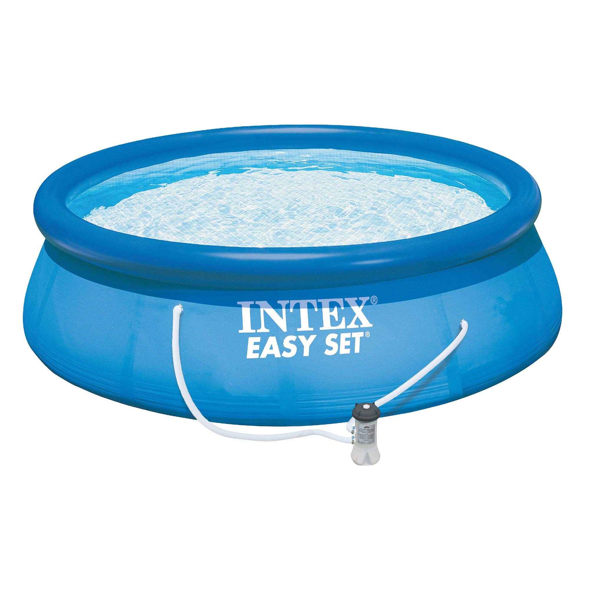 Intex Above Ground Swimming Pool Set with Ladder, Pump & 15' Pool Cover - Perfect for Backyard Summer Fun, Family Gatherings & Outdoor Relaxation