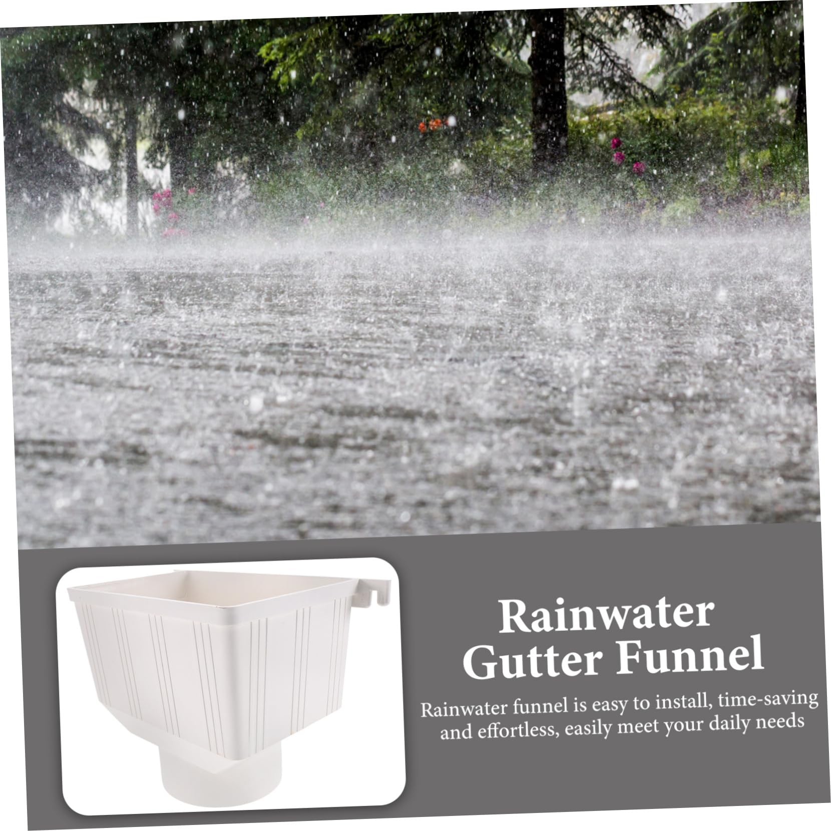 Jojofuny Rainwater Collection Gutter Drain Connector - Portable PVC Funnel for Rain Diverter System - Perfect for Garden Irrigation, Water Conservation & Outdoor Use