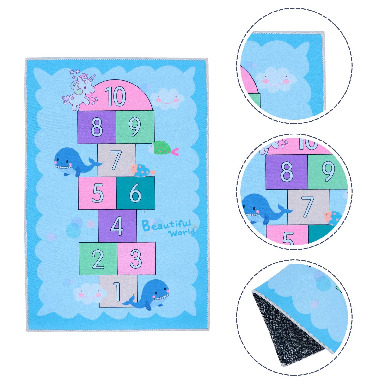 VOSAREA Non-Slip Kids Play Mat - Educational Counting Game Rug with Sensory Textures | Montessori Floor Carpet for Toddlers & Children | Perfect for Playrooms, Daycares & Homeschool Learning Activities