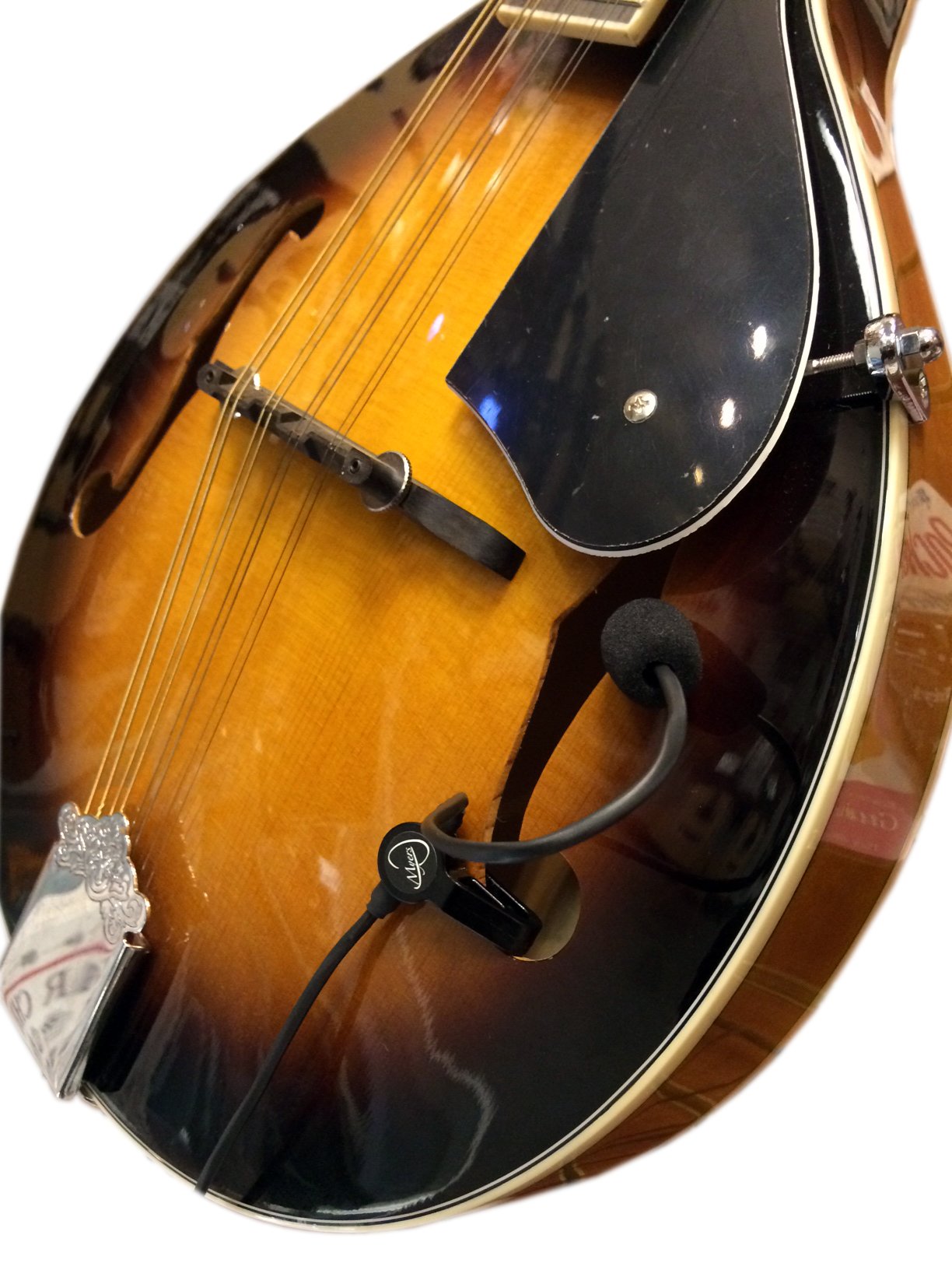 High-Quality Feather Mandolin Pickup with Flexible Micro-Gooseneck - Professional Acoustic Instrument Amplification for Live Performances & Studio Recording by Myers Pickups