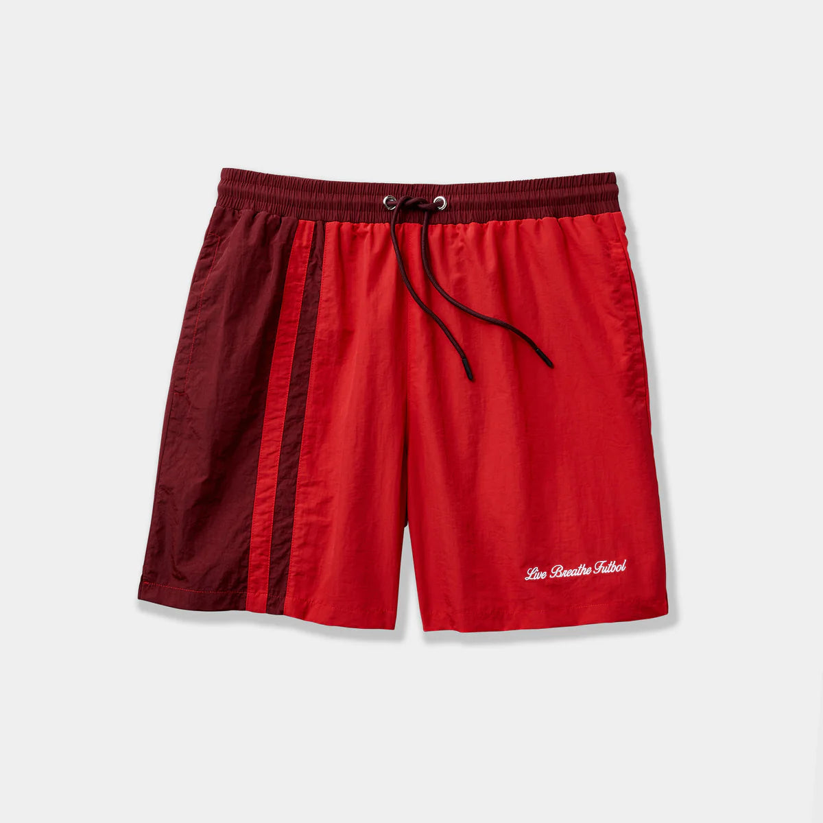Live Breathe Futbol Touchline Shorts - Straight Red | Comfortable Soccer Sideline Apparel for Coaches & Players | Perfect for Training, Matches & Casual Wear