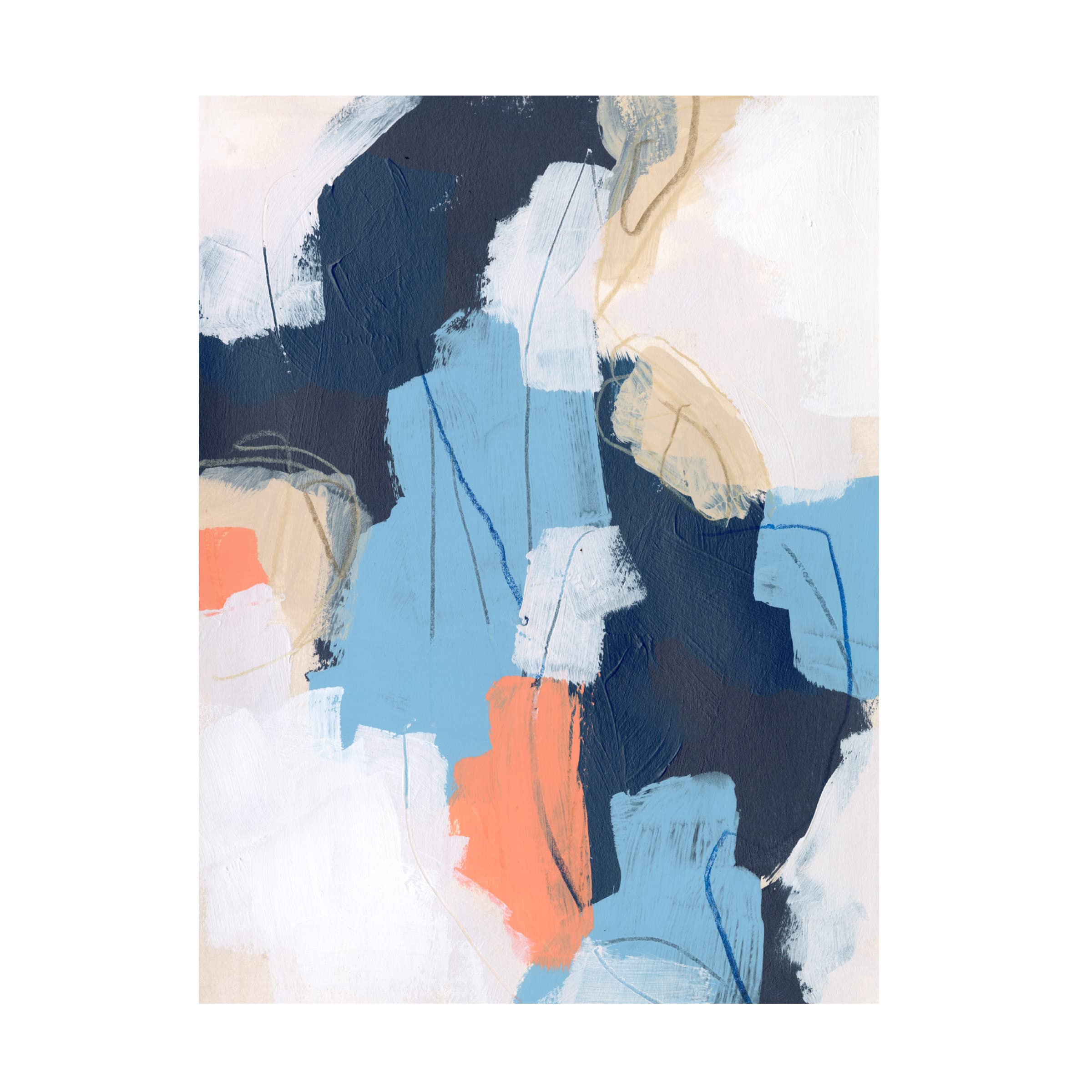 Trademark Fine Art 'Network Connection I' Canvas Art Print by June Erica Vess - Modern Abstract Wall Decor for Living Room, Office & Bedroom