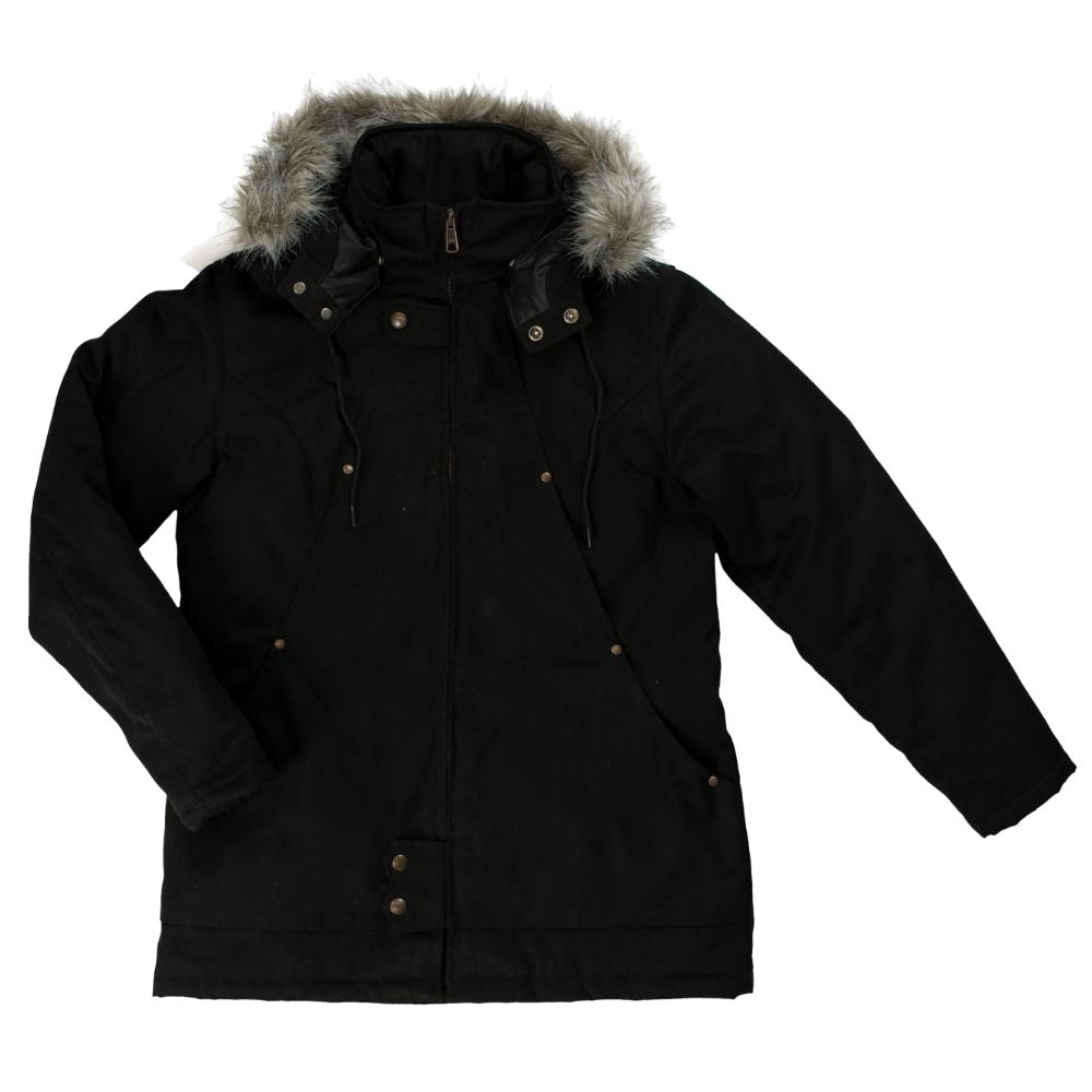 Tough Duck Women's Hydro Parka Work Jacket WJ10 - Waterproof Winter Coat for Outdoor Work, Construction & Heavy Duty Use - Black