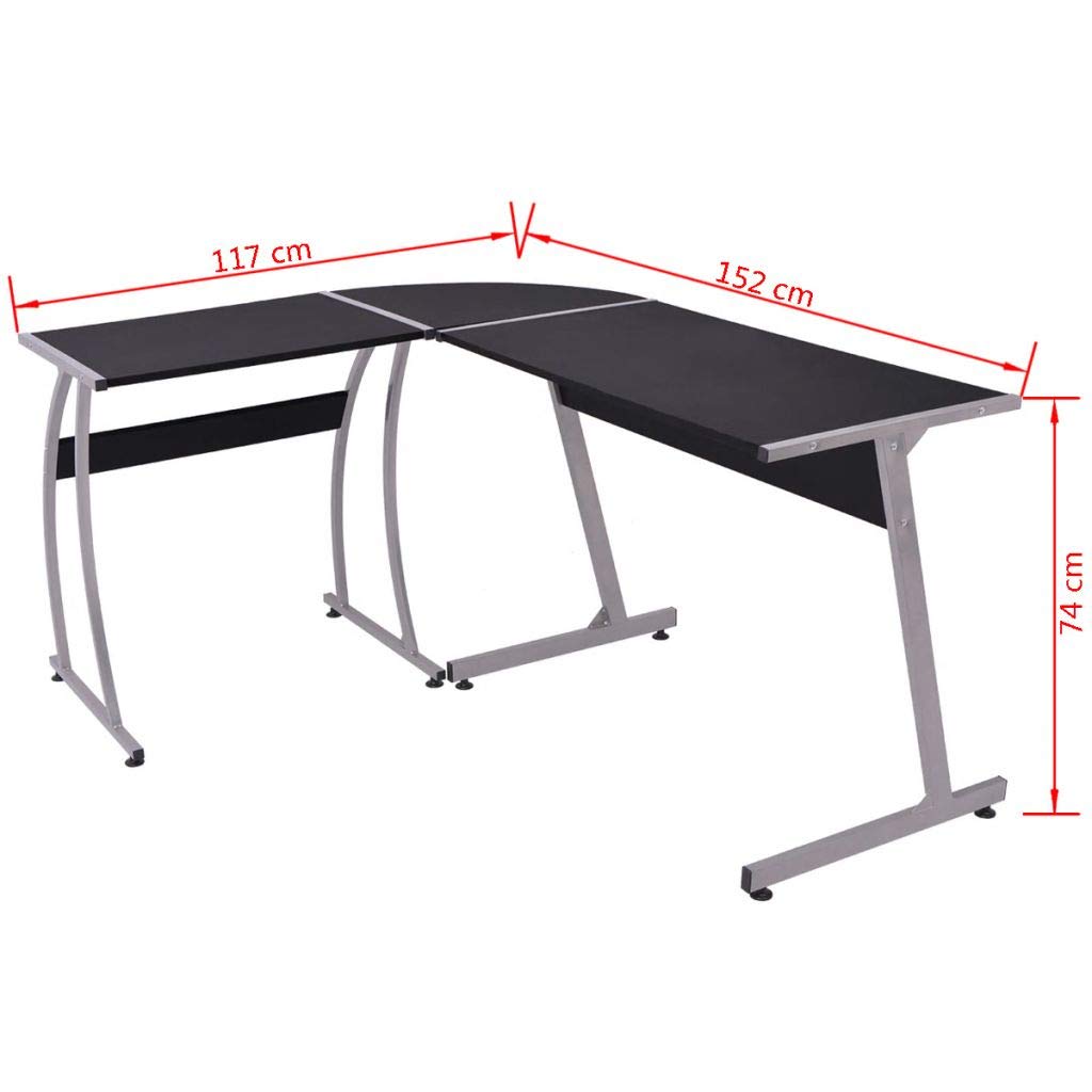 L-Shaped Corner Desk for Home Office, Computer Desk with Storage, Study Writing Desk for Kids & Students, Black - Perfect for Small Spaces & Remote Work