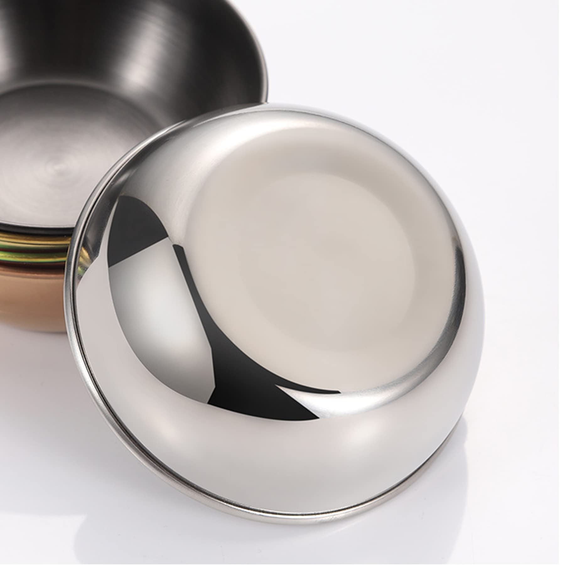8 Pack 3.3 Inch Stainless Steel Mini Sauce Dishes - Round Individual Dipping Bowls for Sushi, Soy Sauce, BBQ, Desserts & Appetizers | Perfect for Restaurants, Home Kitchens & Party Serving (Silver)