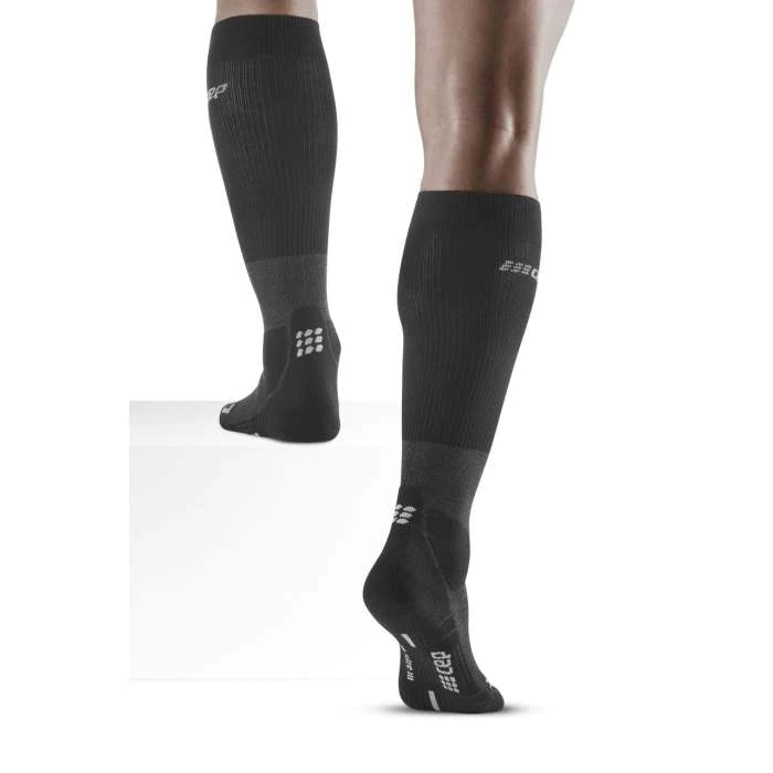 CEP Men's Hiking Merino Wool Socks - Stone Grey/Grey - Moisture Wicking & Temperature Regulating for Outdoor Adventures, Trekking & Cold Weather Activities