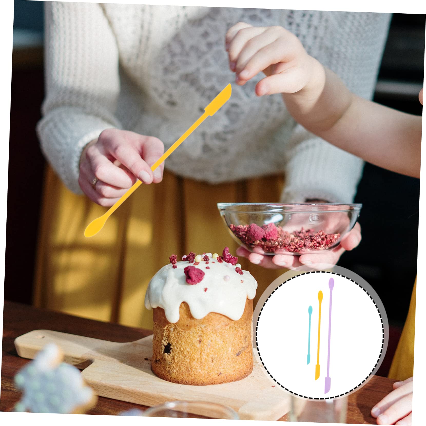 DOITOOL 12-Piece Silicone Spatula Set for Skincare & Makeup - Small Anti-Stick Metal Scraper Tools for Face, Nails, Waxing - Perfect for DIY Beauty, Salon, and Home Use