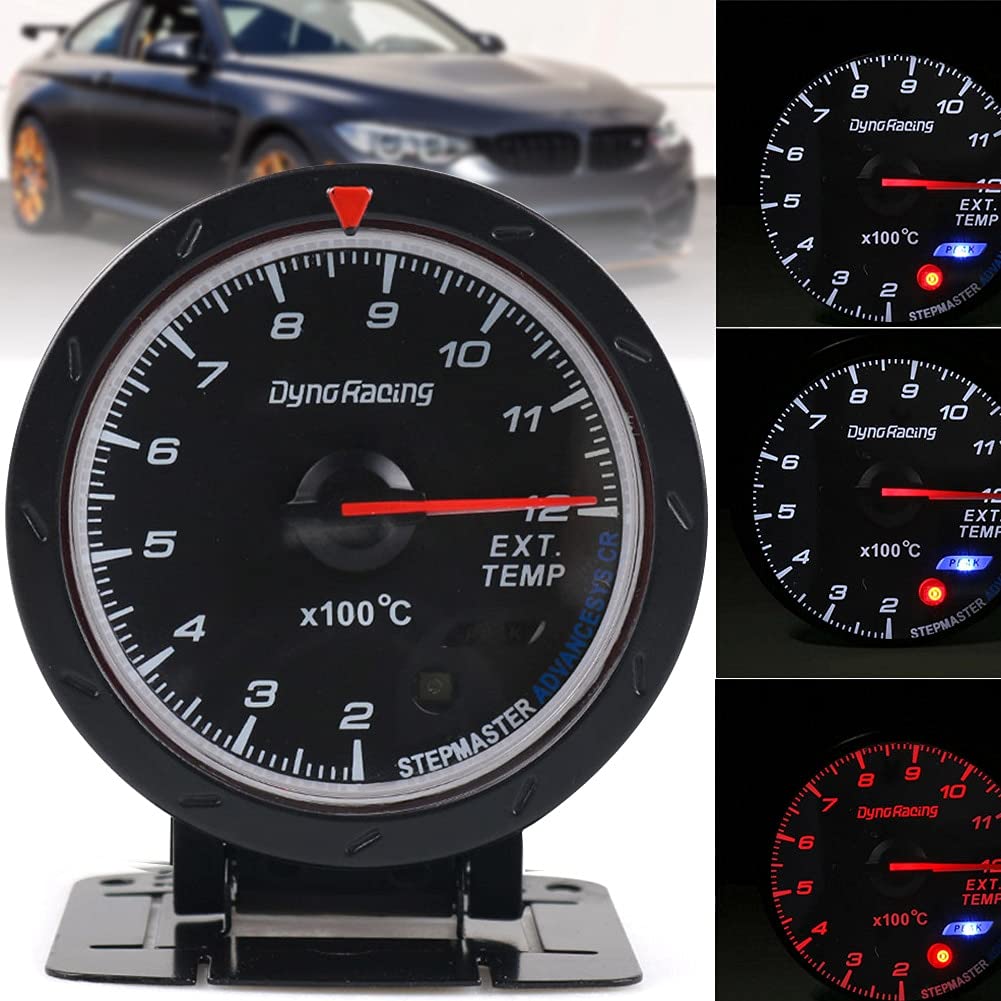 60mm Universal Black Car Exhaust Gas Meter - High-Performance Auto Modification Part for Racing & Vehicle Styling - Ideal for Track Days & Custom Builds