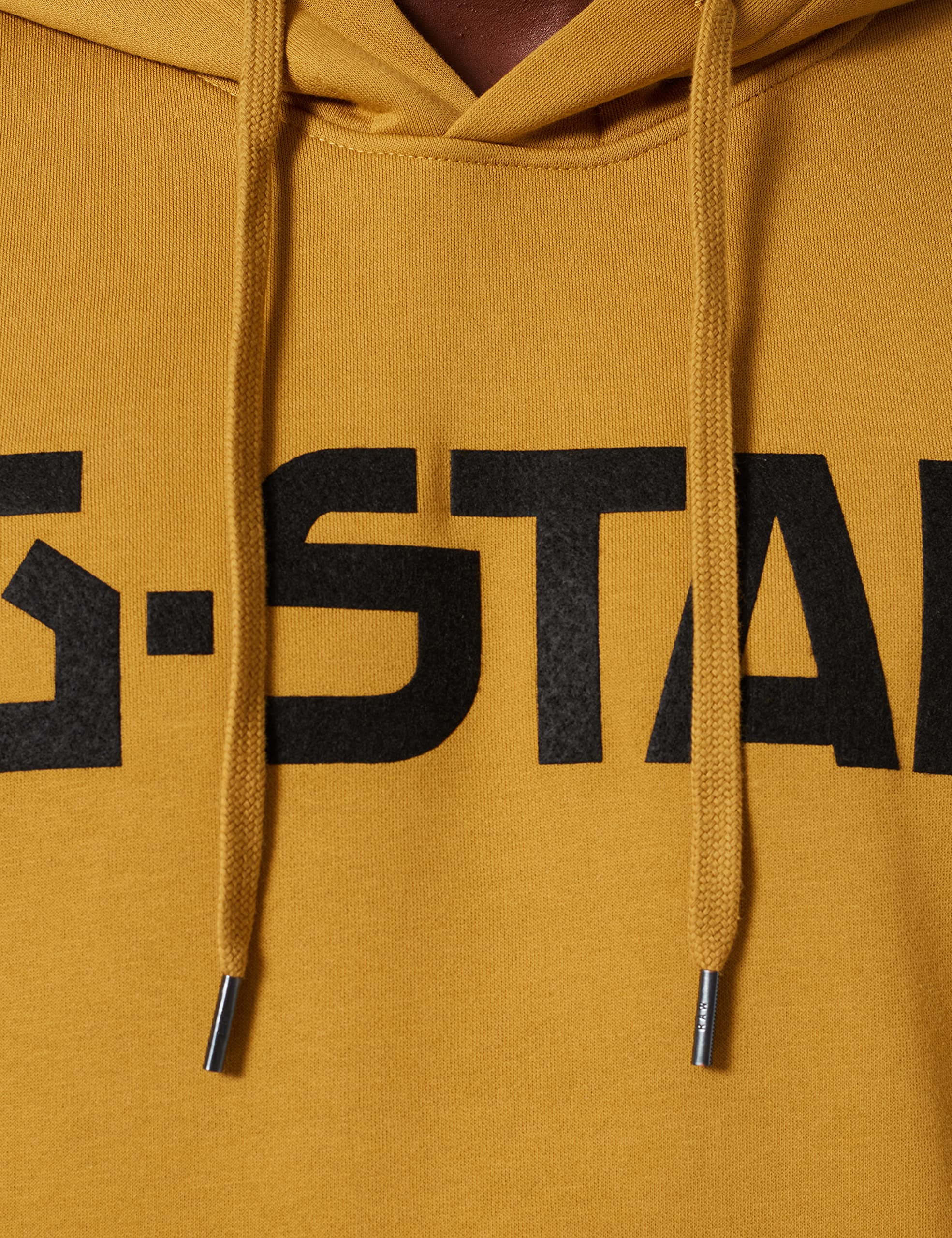 G-STAR RAW Men's Flocked Logo Hoodie Sweatshirt - Toasted Brown, Small Size | Casual Streetwear Pullover for Everyday Wear & Urban Fashion