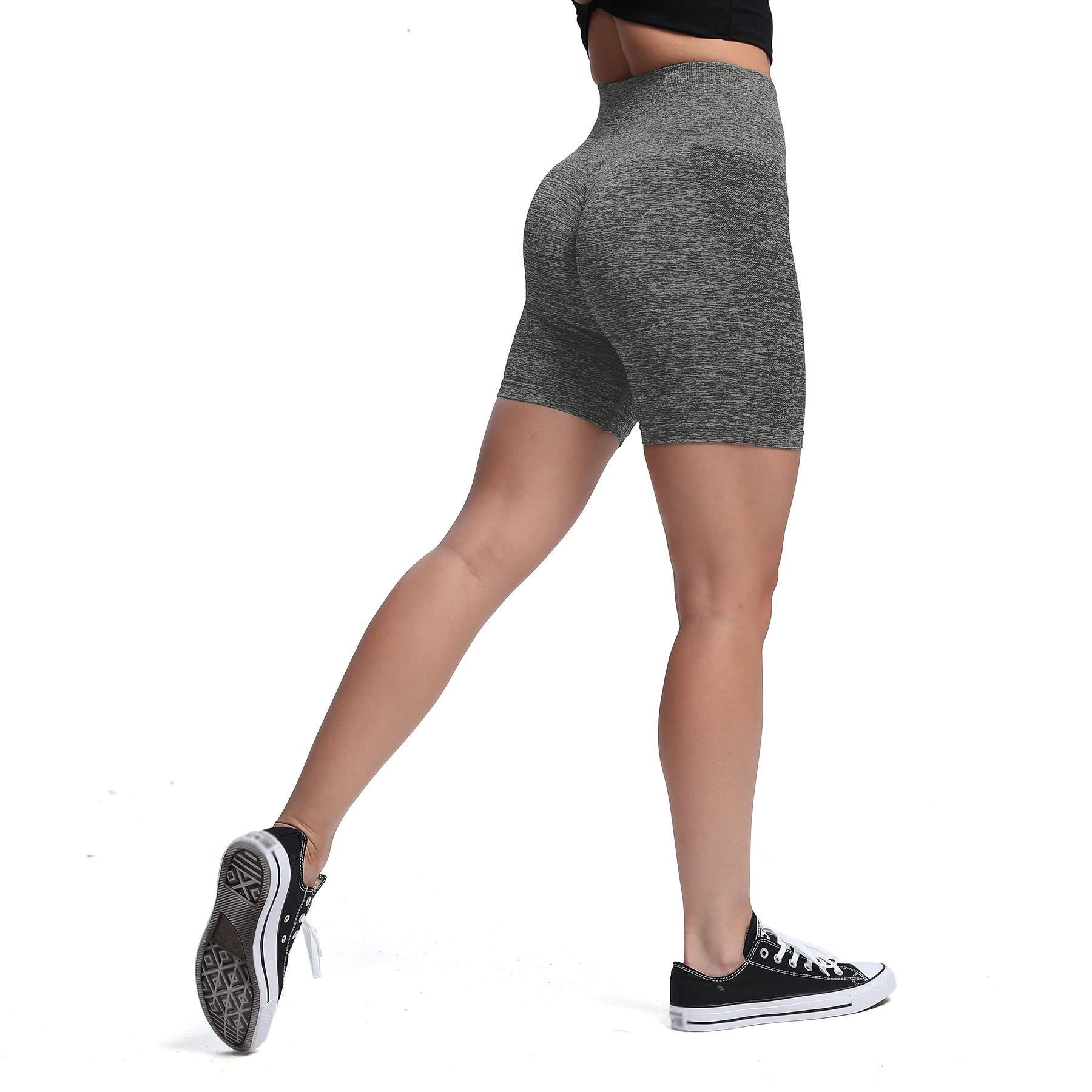 Aoxjox Women's Seamless Scrunch Workout Shorts - High Waisted Butt Lifting Gym Running Yoga Shorts 6 Inch for Fitness & Active Exercise | Perfect for Gym, Running, Yoga & Lounge Wear