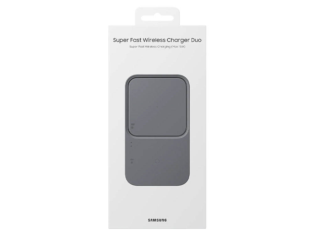 Samsung 15W Fast Wireless Charger Duo Pad - Dual Charging for iPhone, Galaxy & AirPods - Perfect for Home, Office & Travel