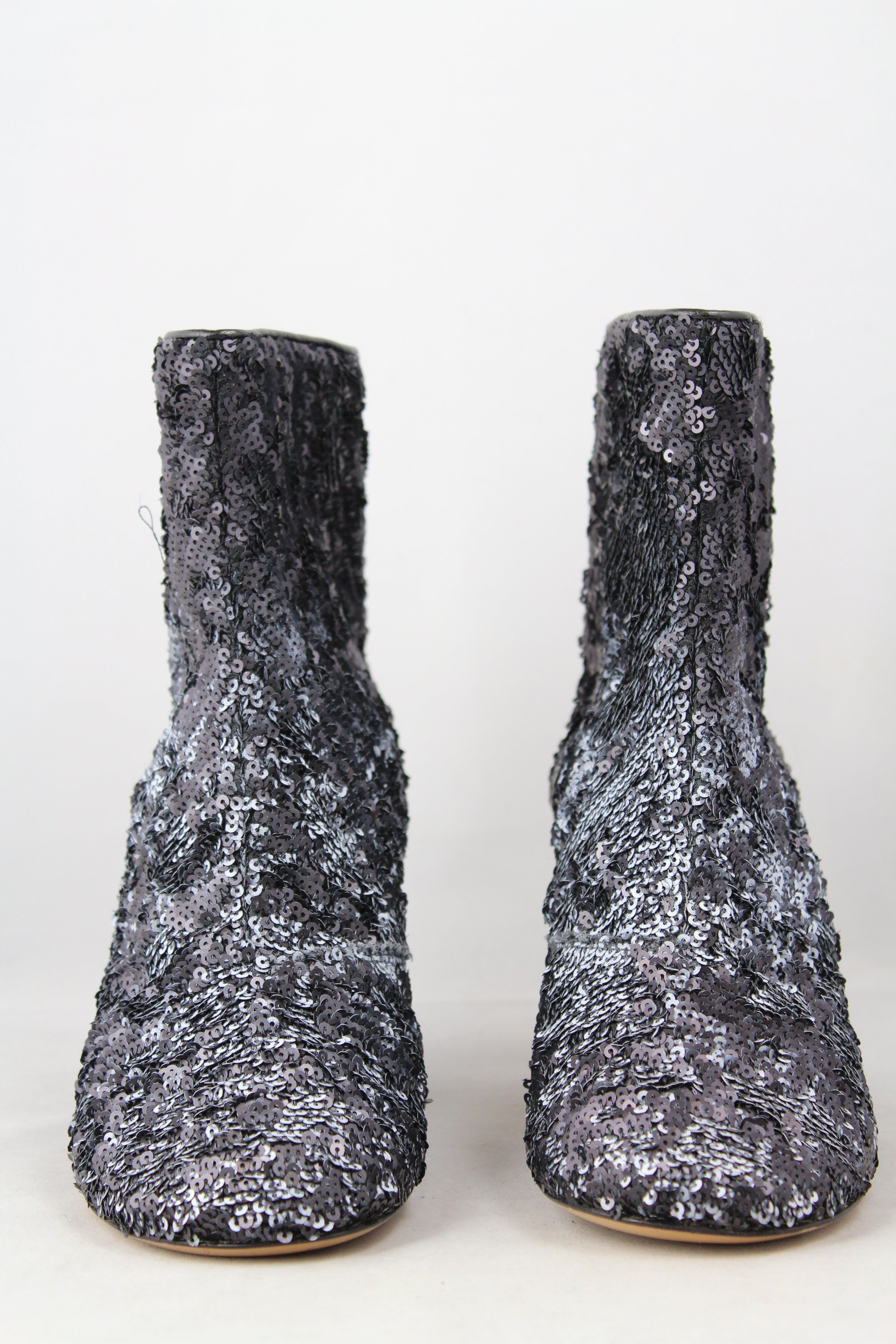 Martin Margiela Blue Ombre Glitter Tronchetto Heels Size 37 | Luxury Women's Party Shoes for Evening Events & Special Occasions