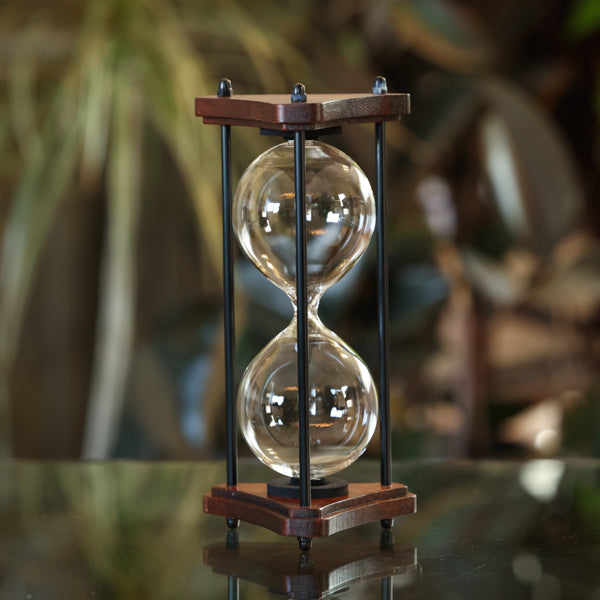 Elegant Triangle Square Hourglass Urn with Black Metal Spindles - Perfect for Home Decor, Office Desk, and Memorial Keepsakes