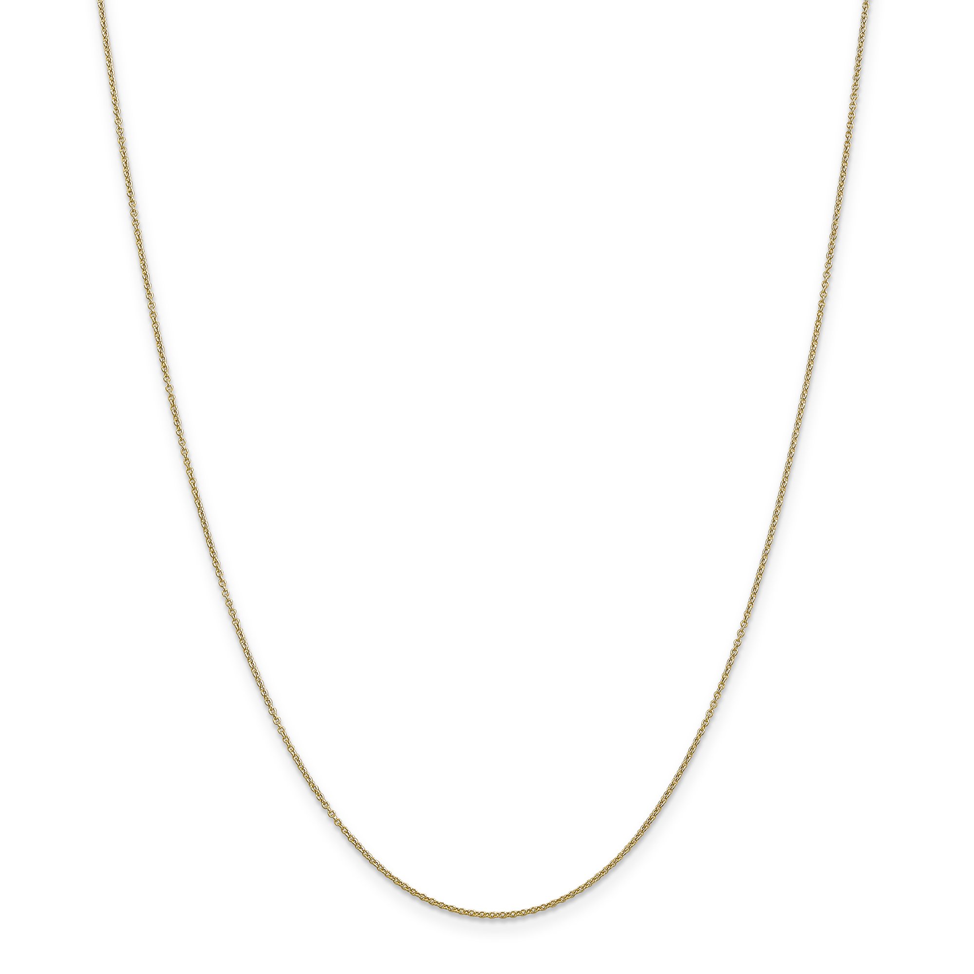 14K Yellow Gold 14 Inch 0.8mm Solid Polished Cable Chain Necklace for Women - Elegant Layering Necklace for Everyday Wear & Special Occasions