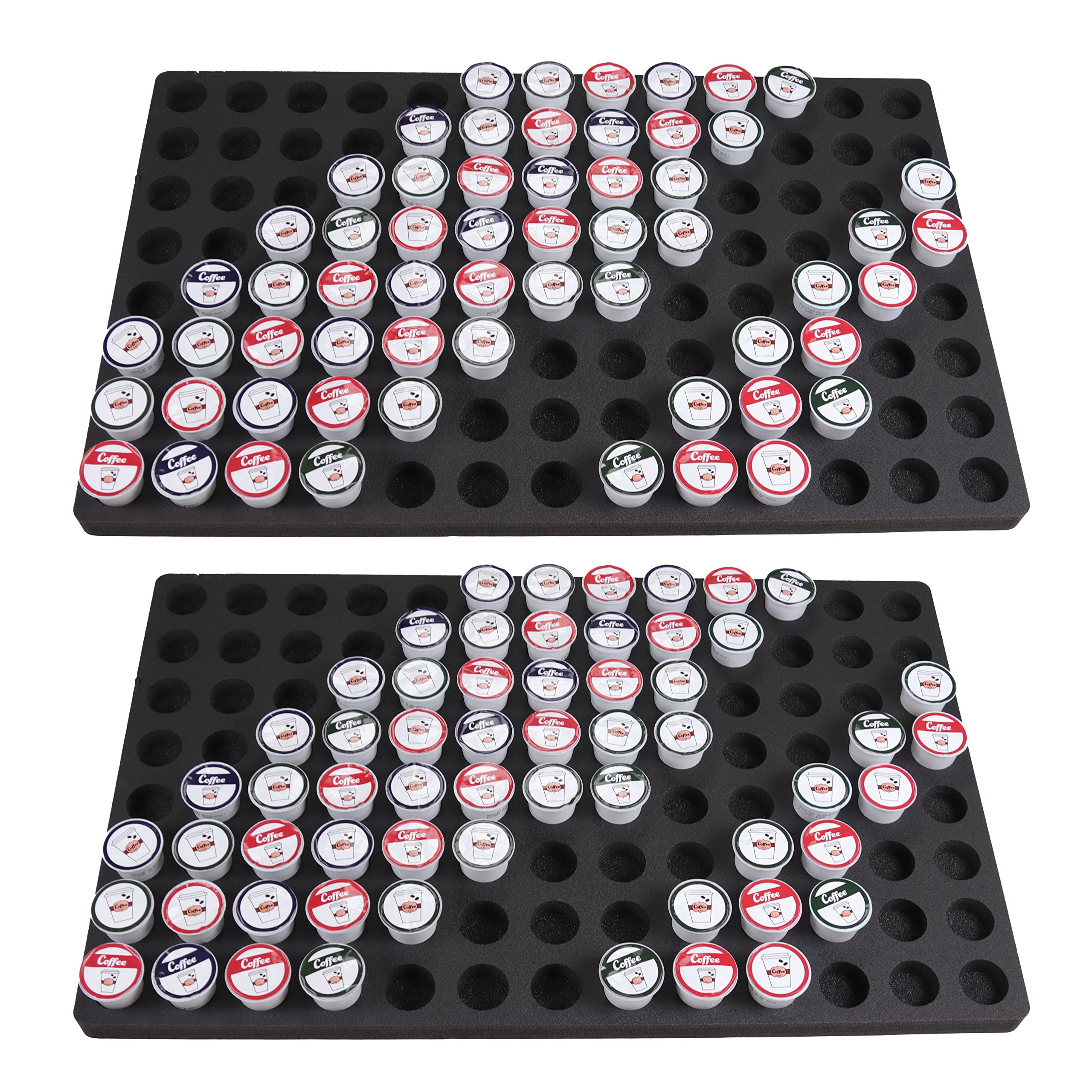 Polar Whale 2-Tier Coffee Pod Storage Organizer - Waterproof Washable K-Cup Holder Tray for Keurig (Holds 96 Pods, 12.6