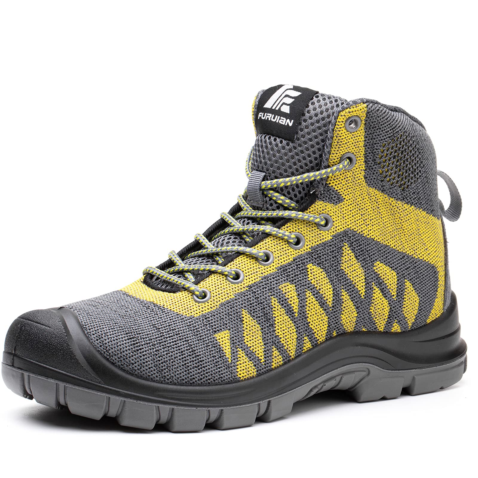 Furuian Steel Toe Work Shoes for Men & Women - Lightweight Slip-Resistant Safety Sneakers with Breathable Construction | Ideal for Construction, Warehouse & Industrial Work