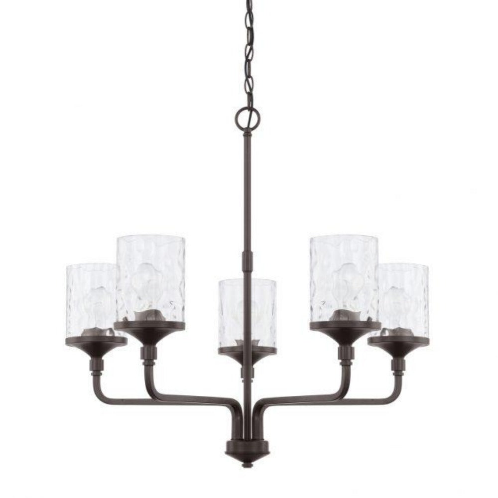 Colton 5-Light Modern Chandelier - Elegant Crystal Ceiling Light Fixture for Dining Room, Bedroom & Living Room Decor