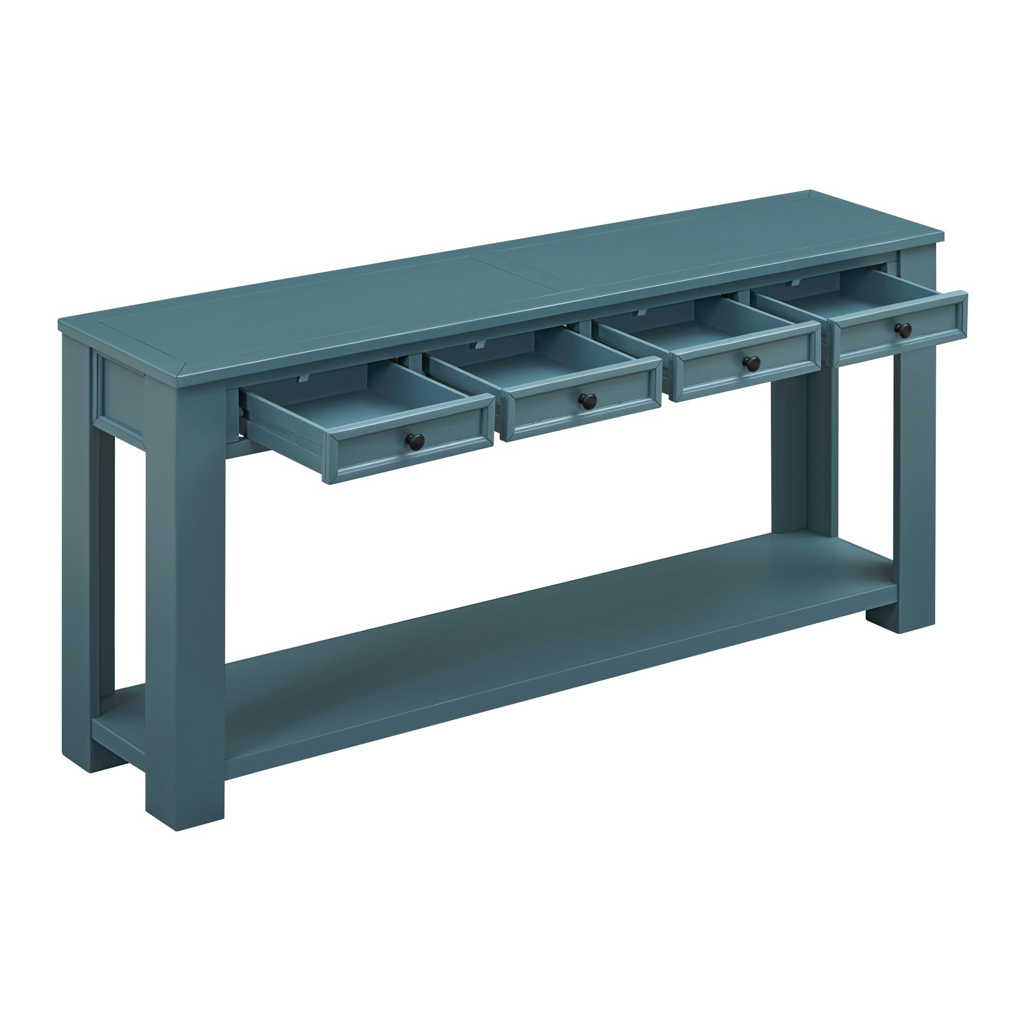 LZ LEISURE ZONE Console Table with Storage Drawers & Bottom Shelf - Entryway Sofa Table for Hallway, Living Room (Dark Blue) | Perfect for Small Spaces, Home Decor & Organization