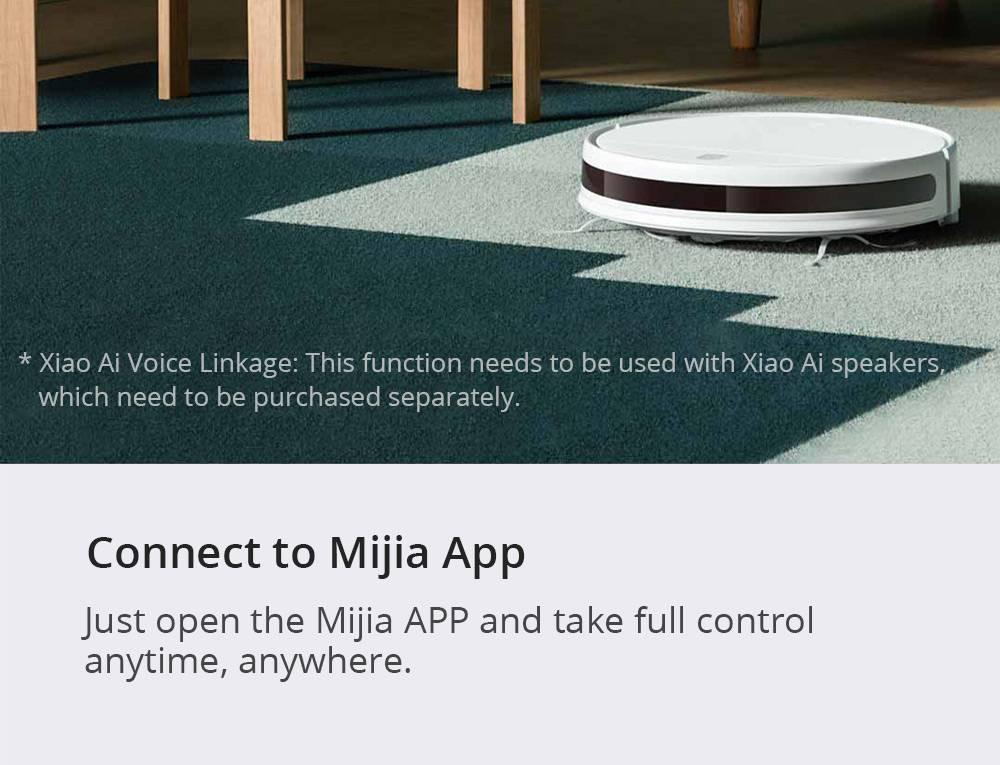 Xiaomi Mijia 3-in-1 Smart Robot Vacuum Cleaner 2200PA Strong Suction - APP/WiFi Control, Auto Recharging, Ideal for Hardwood Floors & Pet Hair Cleaning