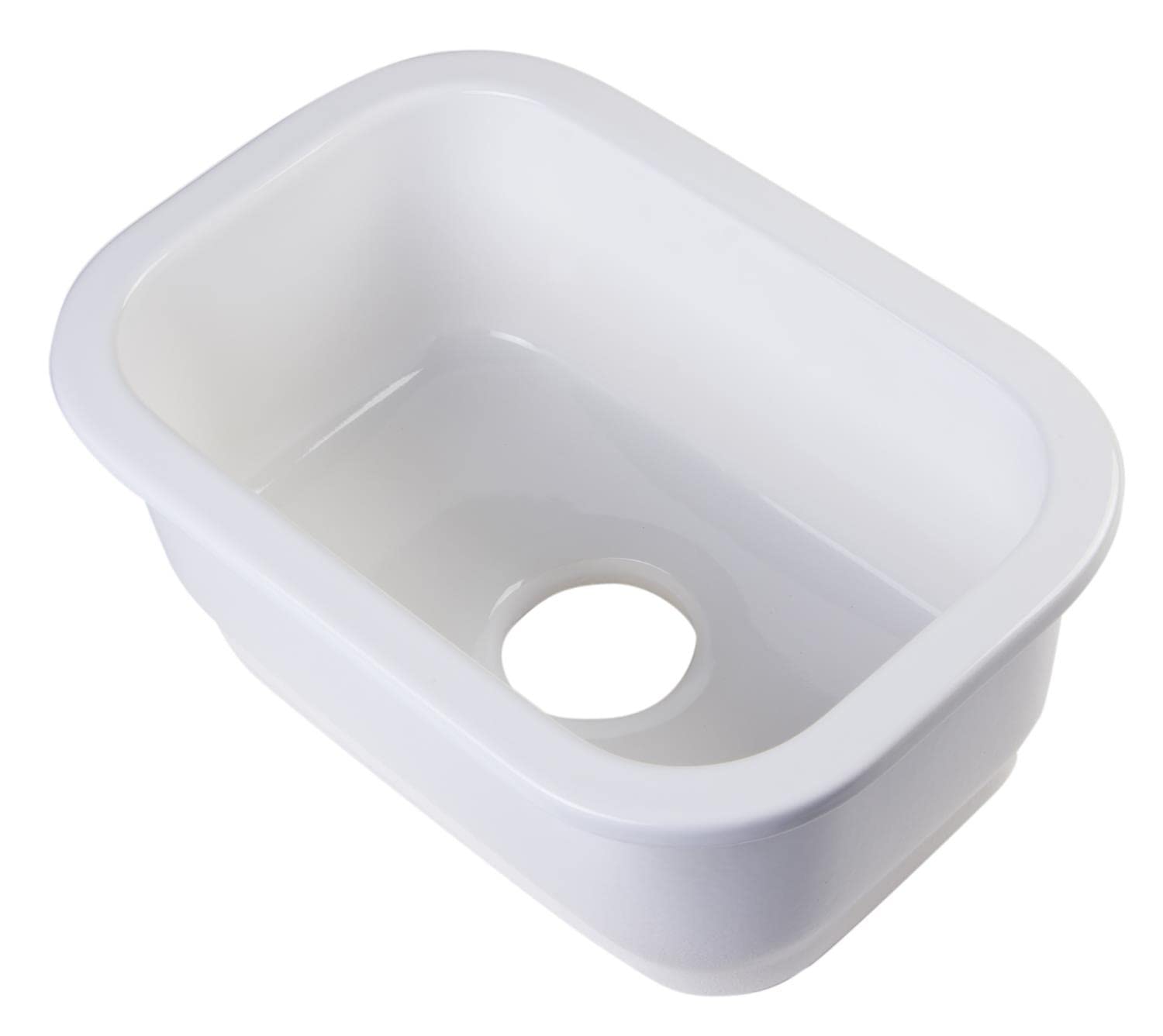 ALFI AB1218 Stainless Steel Kitchen Sink with Drainboard - White Undermount Sink for Modern Kitchens | Perfect for Home Renovation & Chef Cooking Spaces