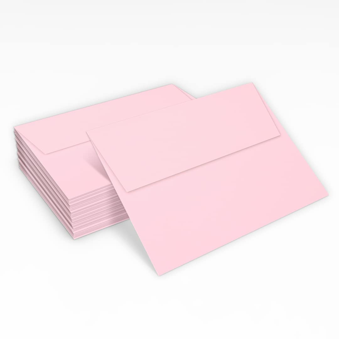 LUXPAPER A7 Invitation Envelopes 5x7 Cards - 80 lb Candy Pink Printable Envelopes with Peel & Press Seal (1000 Pack, 5.25