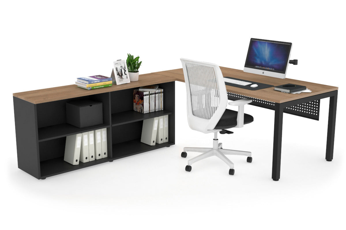 Quadro Square Executive Black Frame Office Desk [1800L x 700W] - Modern Workspace Solution for Home & Business Offices