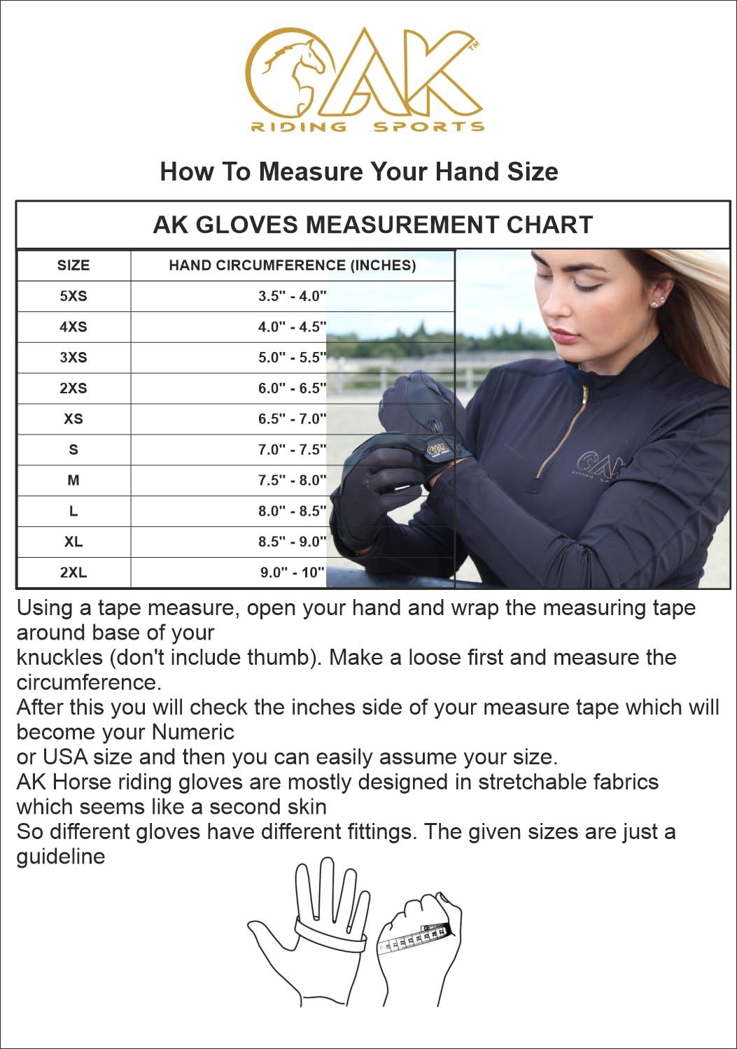 AK Horse Riding Gloves for Women, Men & Kids - Breathable Equestrian Gloves with Rhinestones (AKRS-6710) - Perfect for Dressage, Show Jumping & Trail Riding