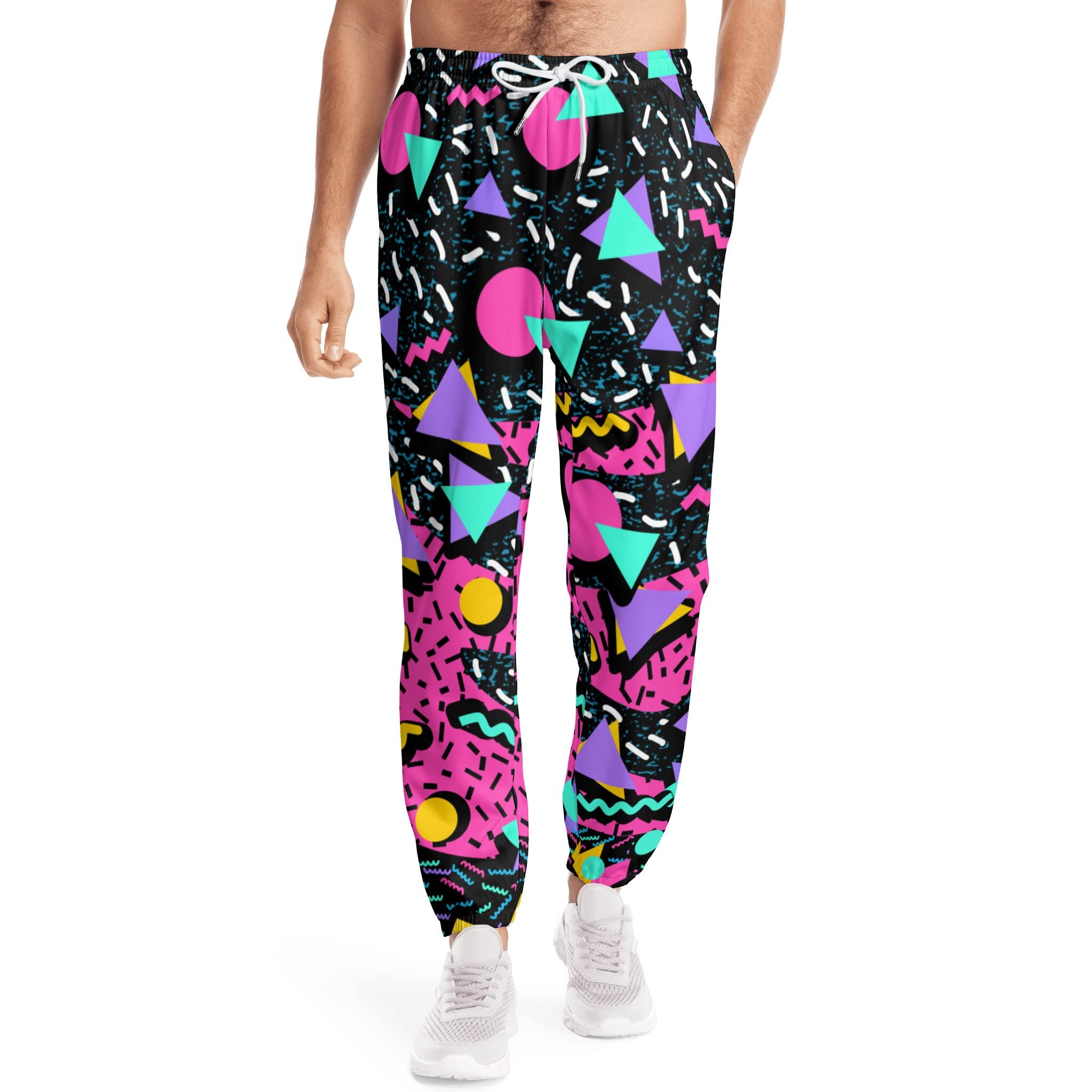 **NELife 90s Retro Joggers for Men - Vintage 80s Sweatpants, Funny Casual Track Pants with Elastic Waistband - Comfortable Athletic Trousers for Running, Gym, Lounge & Streetwear**