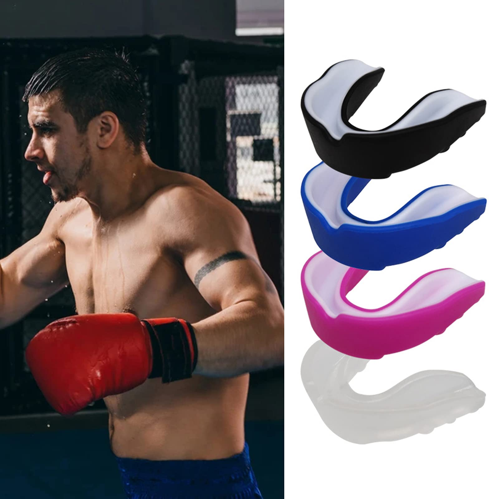 Best Sports Mouthguard for Boxing & MMA - Comfortable, Easy Fit Teeth Guard with Humanized Design - Ideal for Training, Sparring & Competition