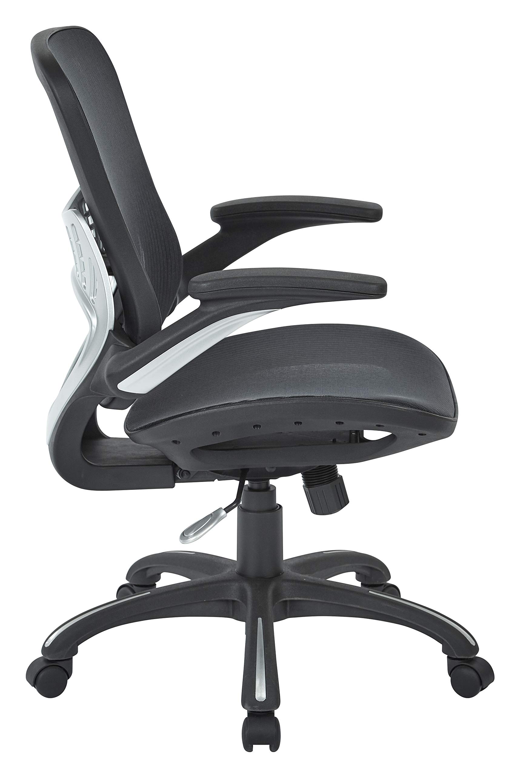 Office Star Riley Ventilated Mesh Office Chair - Ergonomic Manager's Desk Chair with Breathable Seat & Back Support, Black Base - Perfect for Home Office, Gaming & Workspaces