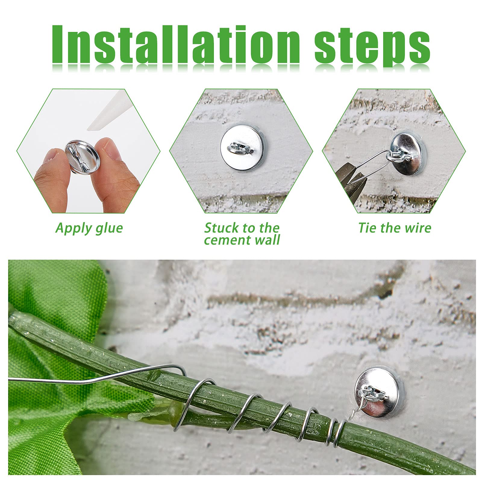 WILLBOND 80-Pack Plant Anchors - Heavy Duty Trellis Clips & Vine Wall Hooks for Climbing Plants - Garden Wall Fixture Supplies for Outdoor Vine Support (Ideal for Tomatoes, Cucumbers & Flowering Vines)