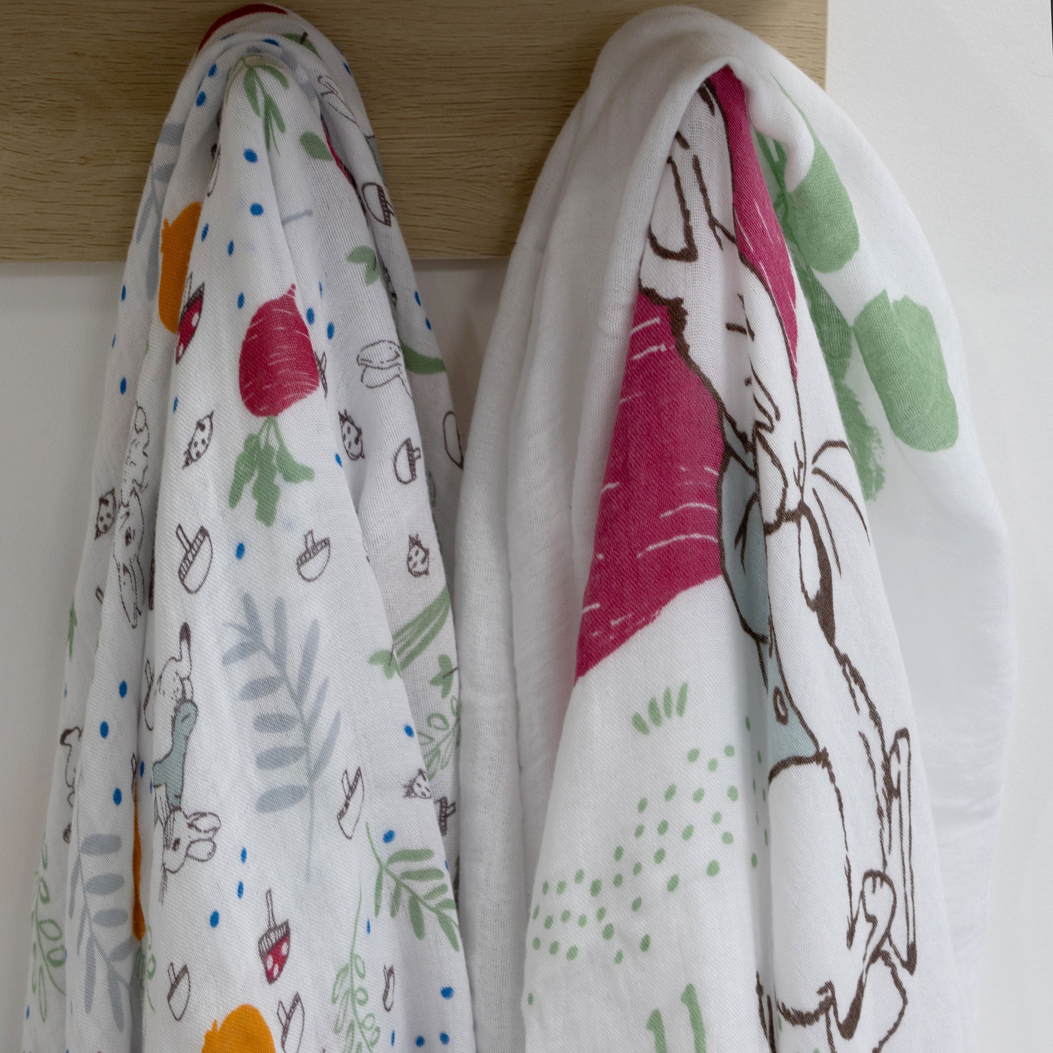 Peter Rabbit 'New Adventure' 2-Pack Muslin Swaddle Blankets & Milestone Cards Set - Blue | Soft Baby Swaddles for Newborns & Photo Props for First Year Memories | Perfect Baby Shower Gift & Nursery Essentials