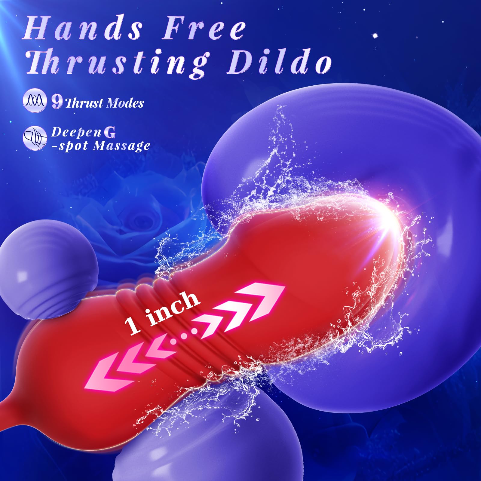 Premium Rose Vibrator for Women - 9 Powerful Vibration Modes, G-Spot & Clit Stimulation, Hands-Free Thrusting Dildo with Soft Tongue Licking - Perfect for Couples Play, Solo Pleasure & Sensual Massage