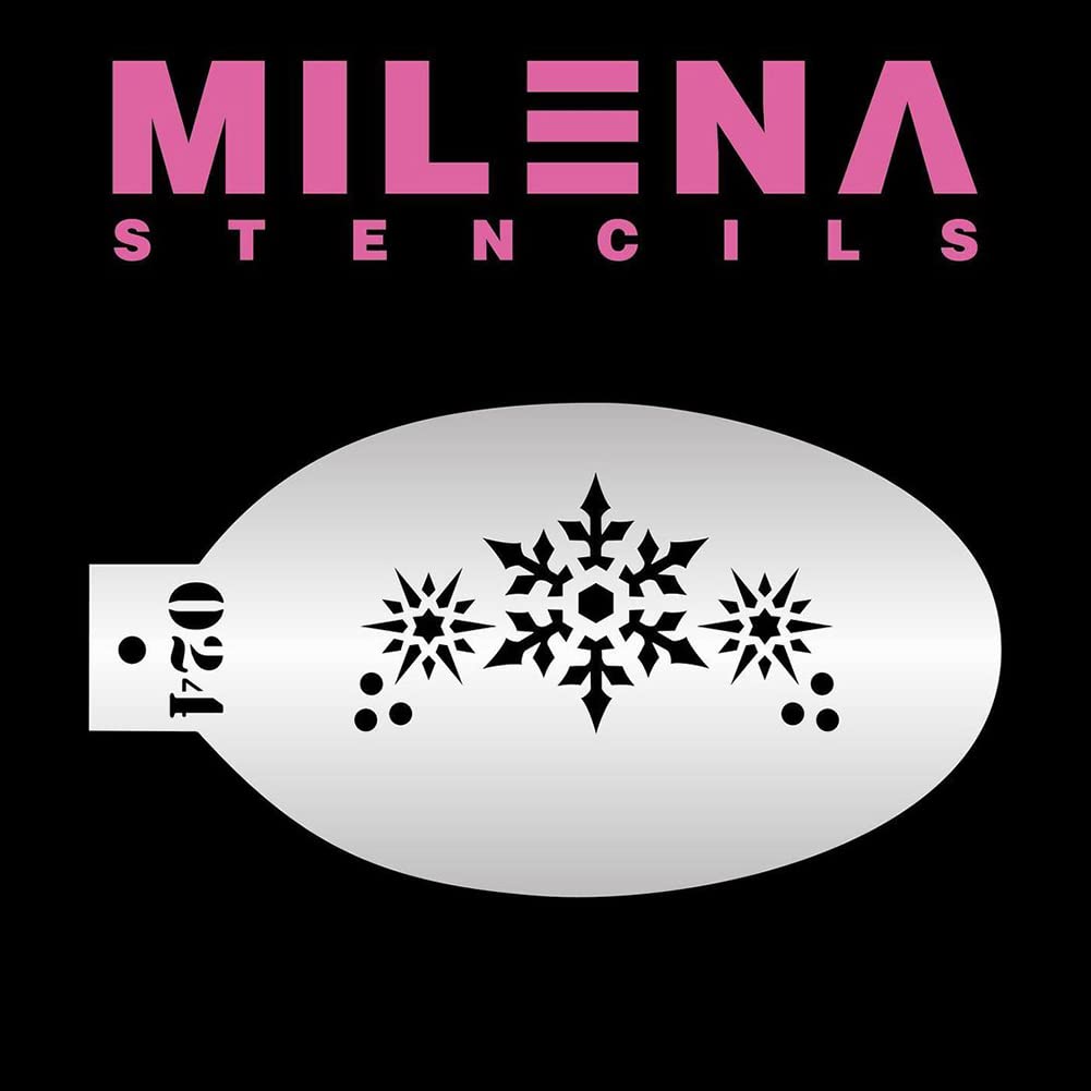 Snowflakes 024 - Professional Reusable Face & Body Painting Stencils for Kids Party, Halloween, Cosplay - Face Painting Templates & Temporary Tattoo Stencils for Festivals, Birthday Parties & Costume Events
