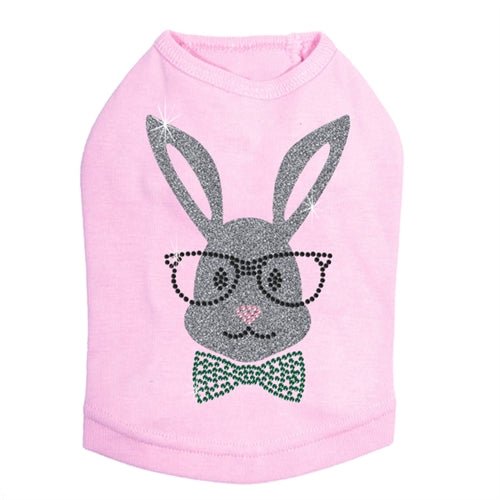 White Bunny with Glasses and Bow Tie Dog Tank Top - Cute Pet Costume for Small Dogs - Perfect for Easter, Halloween & Photo Shoots