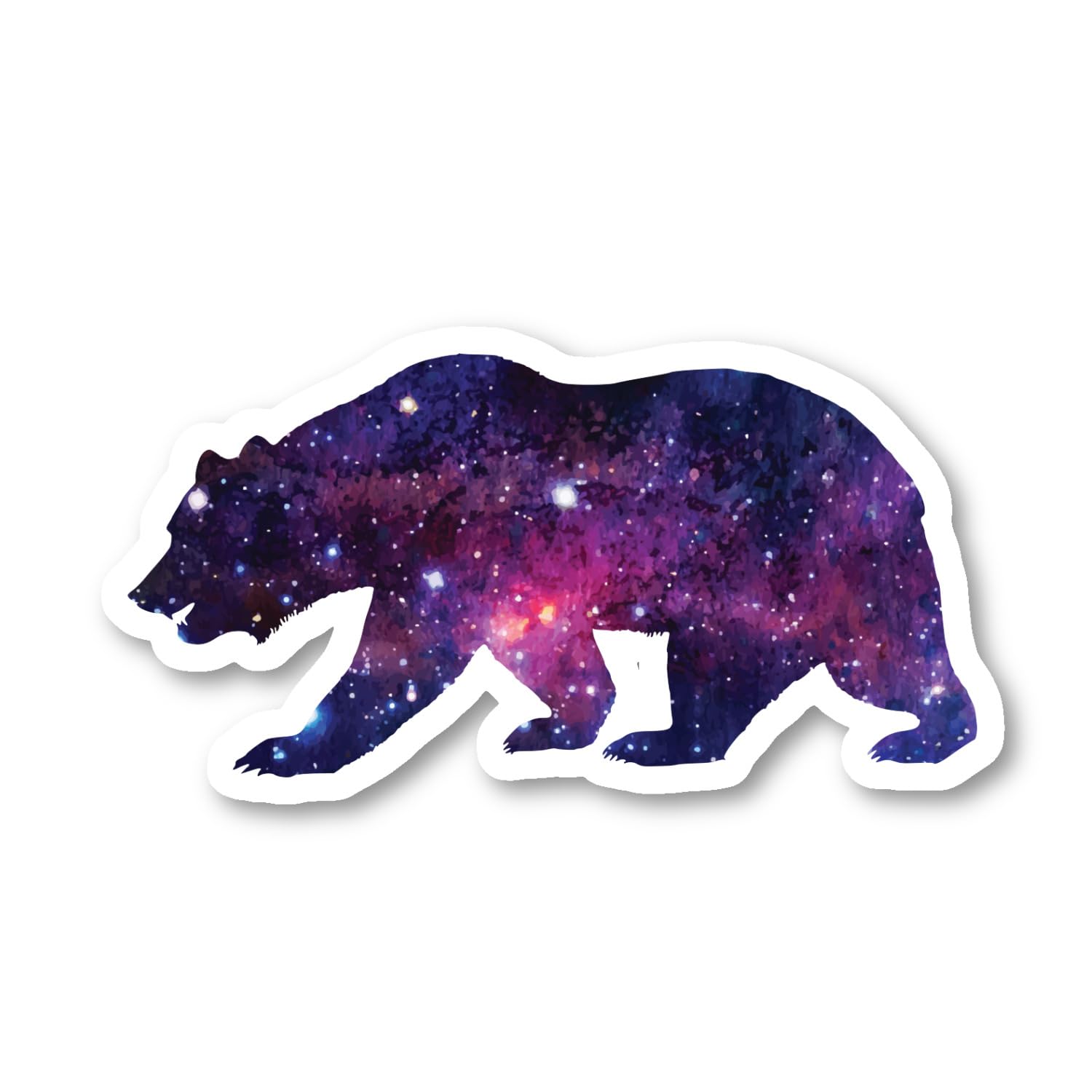 Bear Sticker Galaxy Stickers - 3 Pack (2.5, 3 & 4 Inch) Waterproof Vinyl Decals for Laptop, Phone, Water Bottle, Car - Perfect for School, Office & Travel Accessories