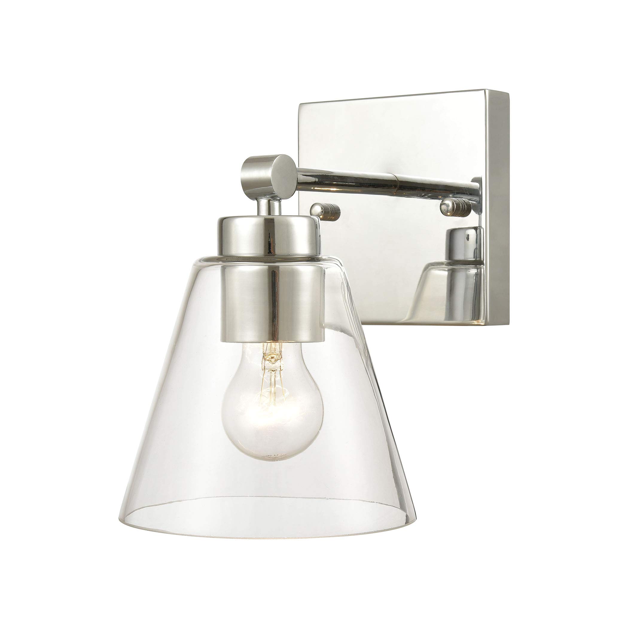 East Point 1-Light Bathroom Vanity Light Fixture - Polished Chrome Finish with Clear Glass Shades - Perfect for Bathroom, Powder Room & Dressing Room Lighting
