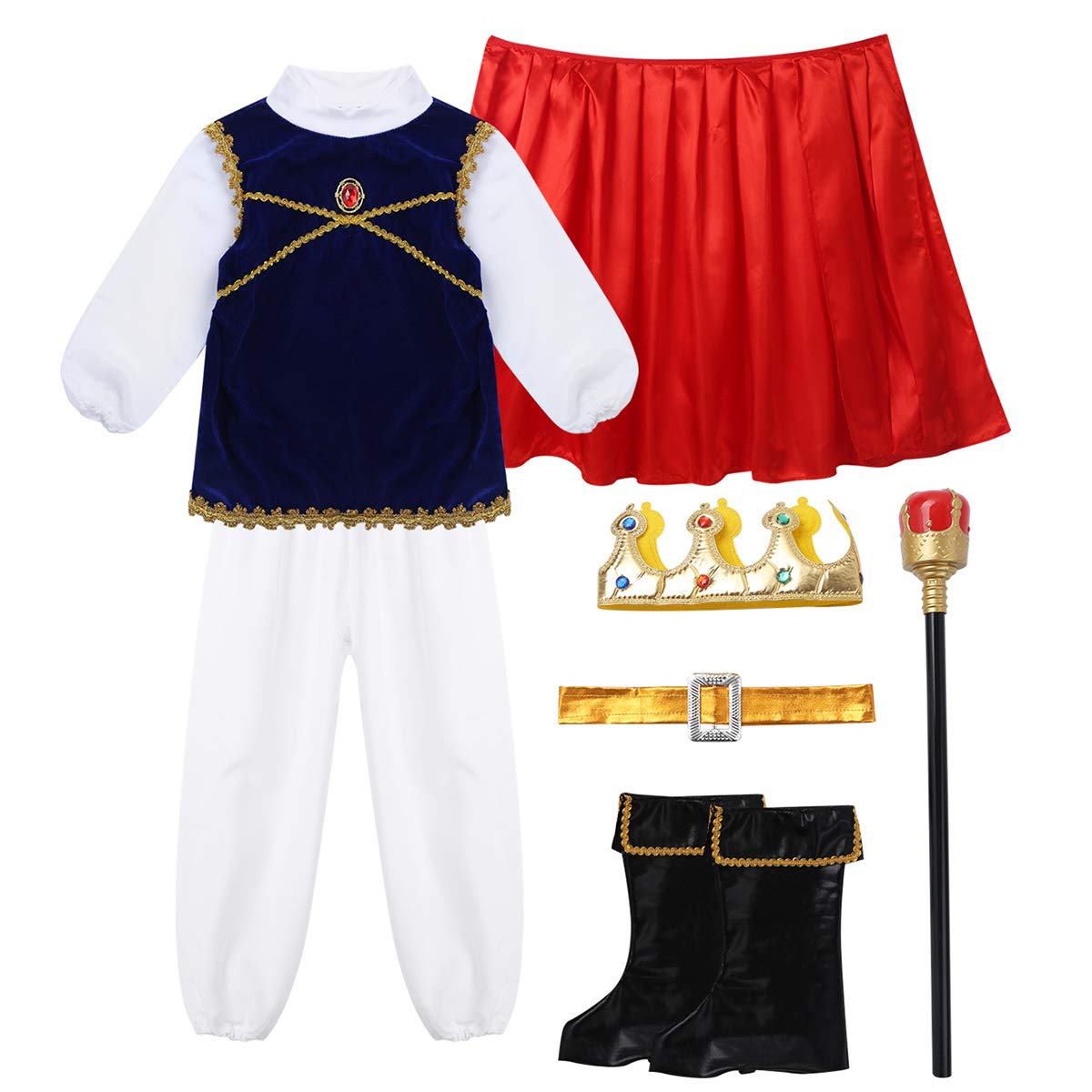 Medieval Prince Costume for Baby Boys - Kids Halloween Cosplay, King Role Play & Masquerade Party Outfit | Perfect for Halloween, Dress-Up, Themed Parties & Renaissance Fairs