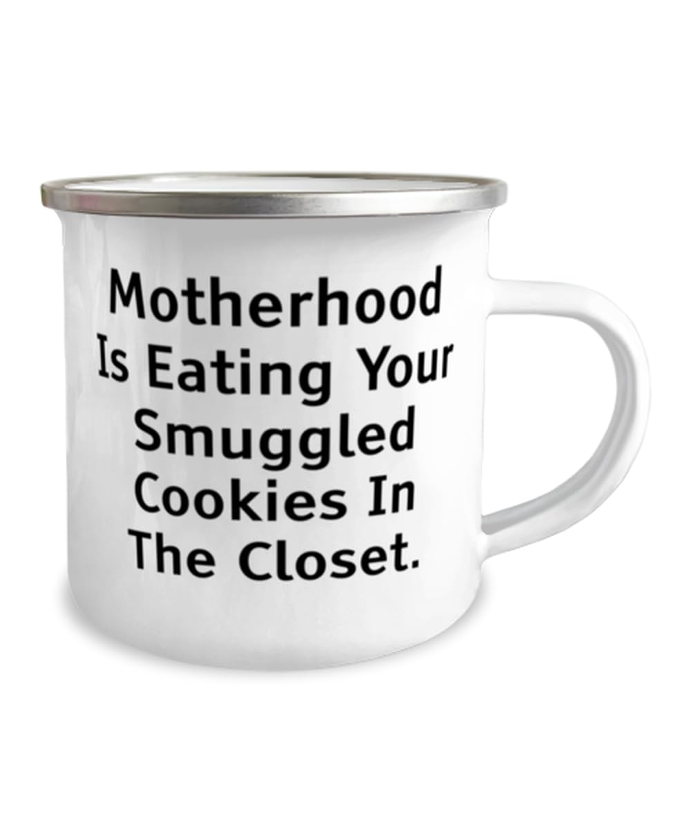 12oz Funny Camper Mug - Best Mother's Day Gift for Mom from Daughter | Hilarious Coffee Cup for Moms Who Love Camping & Cookies | Perfect for Camping Trips, Home Use & Office Humor