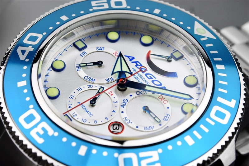 ARAGON Divemaster 9100 45mm Stainless Steel Silver Dive Watch - Perfect for Scuba Diving, Water Sports & Everyday Wear
