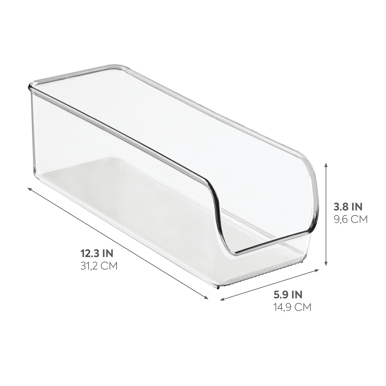 iDesign Linus Clear Small Kitchen Storage Container for Pantry, Refrigerator & Freezer - Perfect for Food Organization, Meal Prep and Space Saving