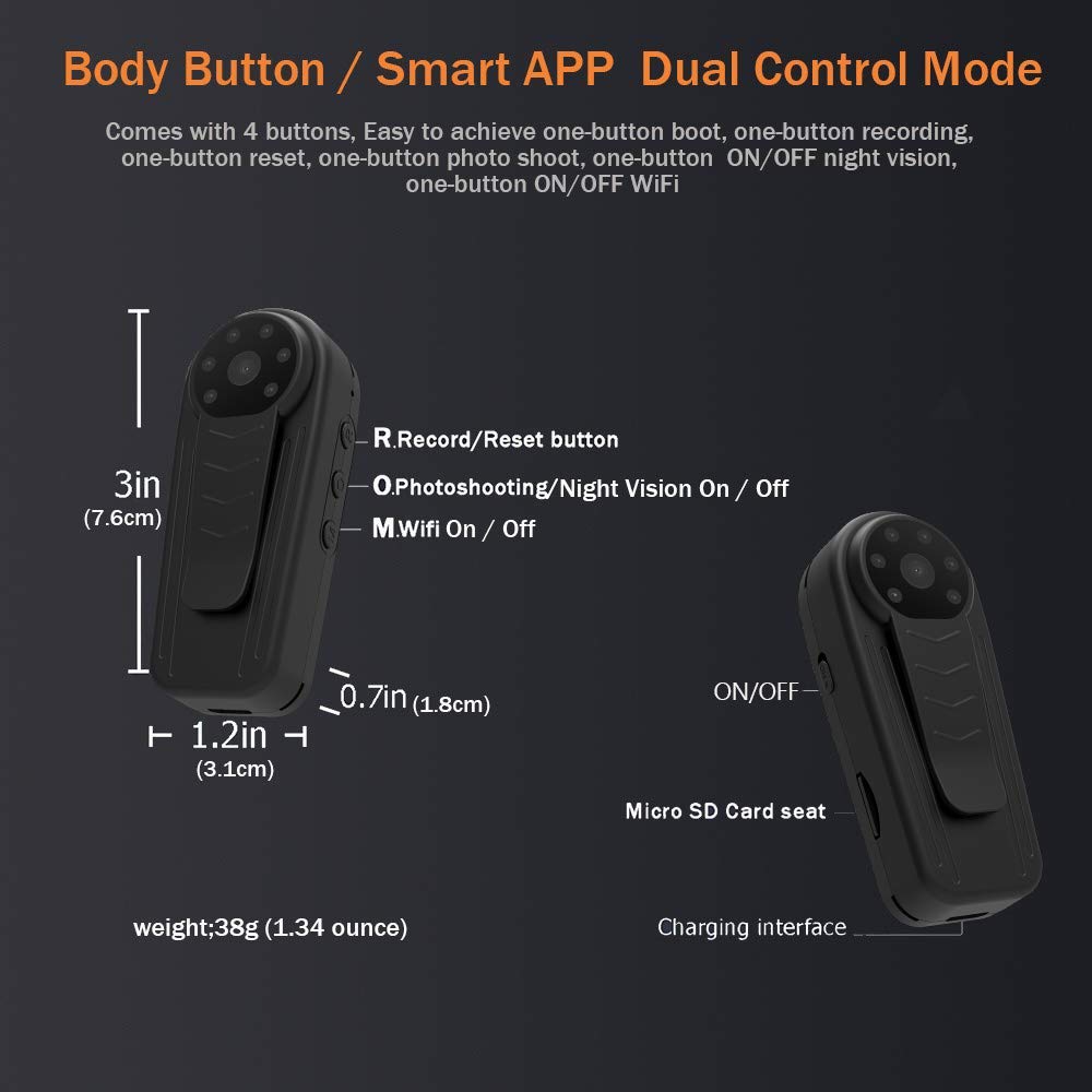 Mini Wireless WiFi IP Camera - Portable Super Small Home Security Camera with Remote View & P2P | Indoor/Outdoor Baby Monitor, Pet Camera, Nanny Cam