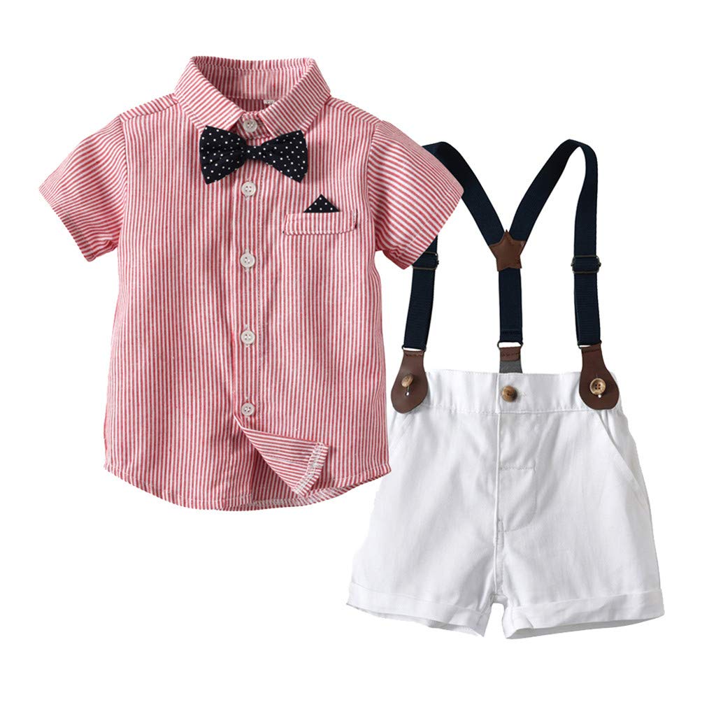Adorable Baby Boy Bear Outfit - Dinosaur Print Short Sleeve Top & Drawstring Shorts 2-Piece Set | Cute Playtime & Photo Shoot Outfit