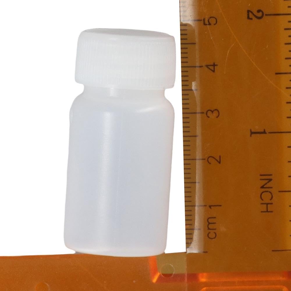 100pcs 10ml Plastic Travel Bottles with Caps - Small Mouth Graduated Lab & Medical Containers for Essential Oils, Cosmetics & DIY Projects | Perfect for Travel, Home & Laboratory Use