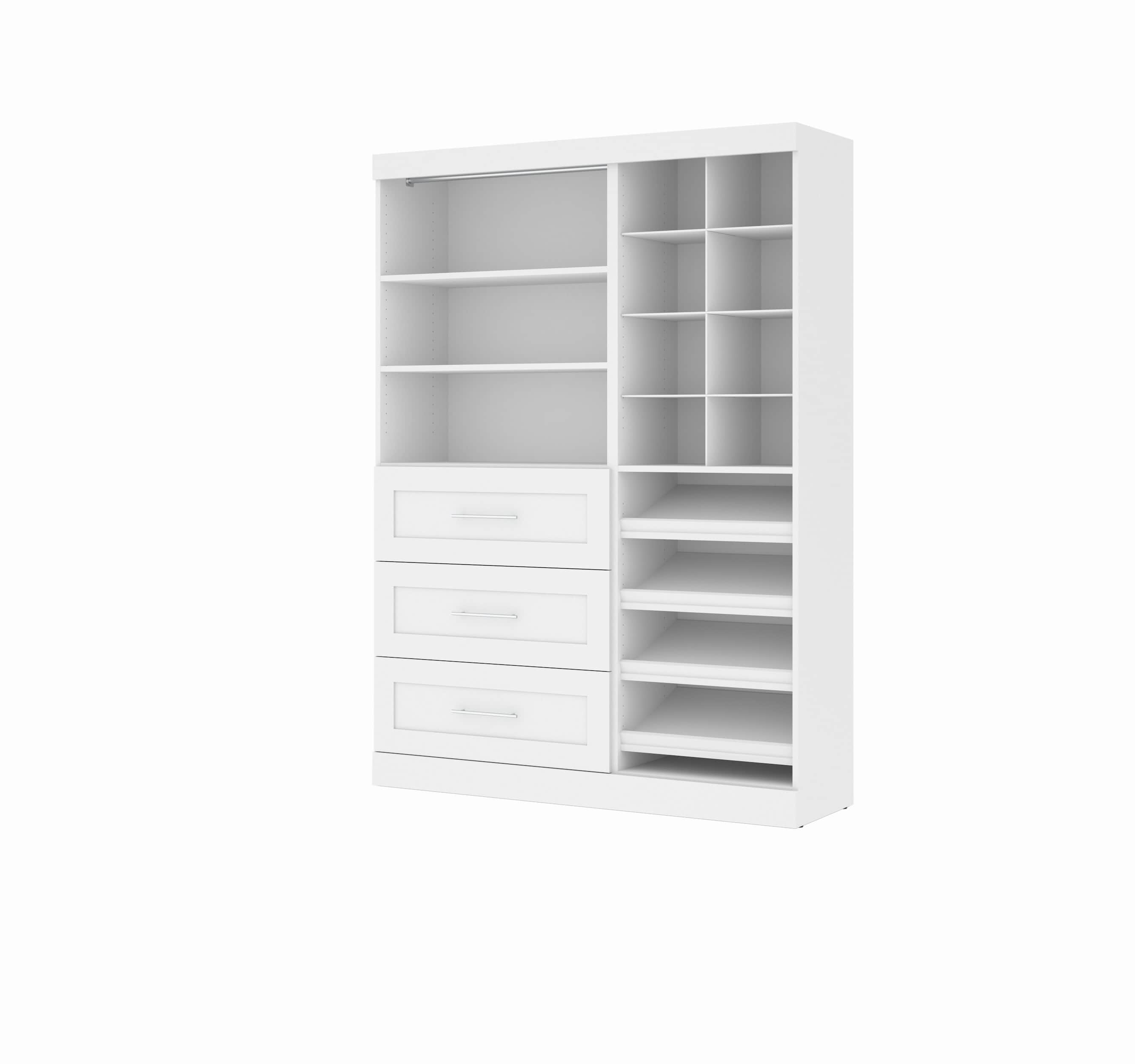 Pur 61W White Closet Shoe Organizer System - Space Saving Shoe Storage for Closets, Bedrooms & Entryways