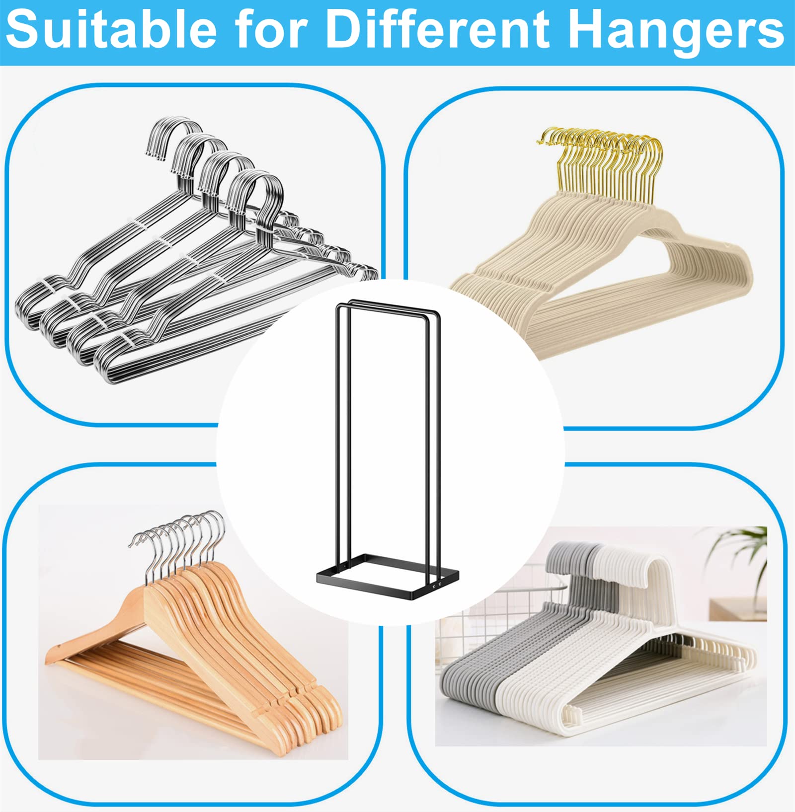 2-Pack Hanger Stacker Organizer - Space-Saving Closet & Laundry Room Storage for Coat, Wire, and Velvet Pants Hangers - Sturdy Hanger Rack Stand Caddy for Adults & Kids - Perfect for Small Spaces and Closet Organization